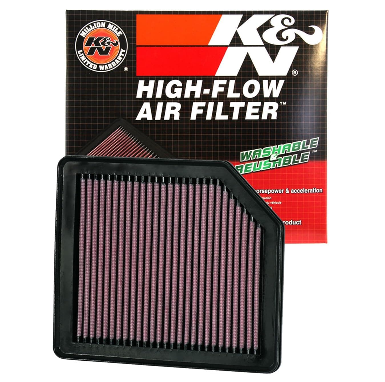 K&N High-Flow Original Lifetime Engine Air Filter: Increase Power: Premium, Washable: Compatible with 2006-2011 HONDA: Civic, Crossroad, 33-2342