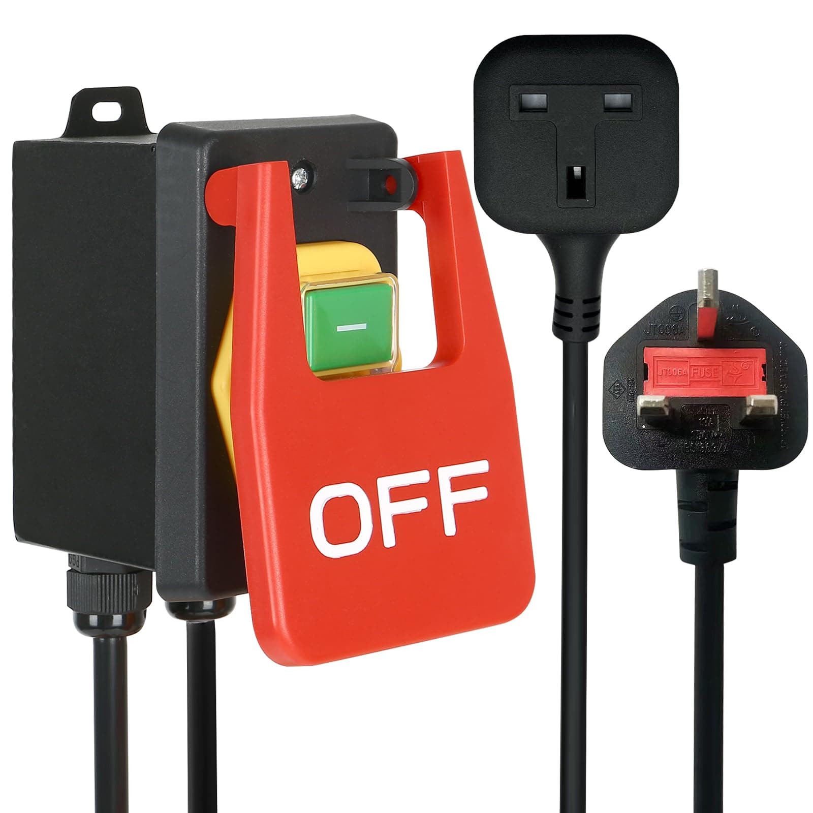 220V Single Phase On/Off Switch, Router Table With Large Stop Sign Paddle for Quick Power Off, Safety Machine Switch for Milling Tables and Electrical Devices