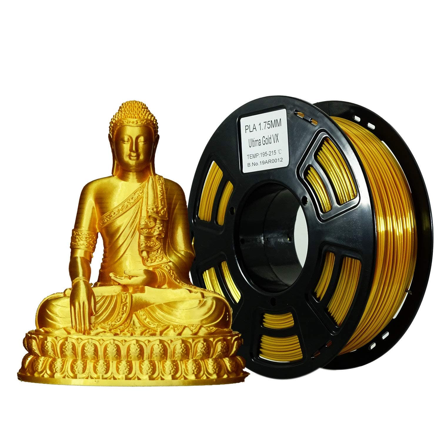 Stronghero3d desktop 3d printer fdm filament pla silk Gold 1.75mm (2.2 lbs 1kg) dimension accuracy of + / -0.05mm