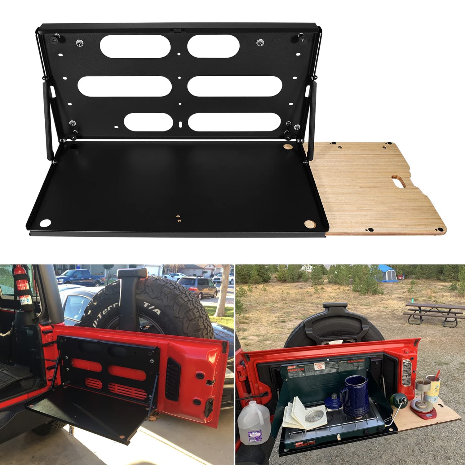 Drop Down Tailgate Table Fit for 2007-2022 Jeep Wrangler JK JKU JL JLU