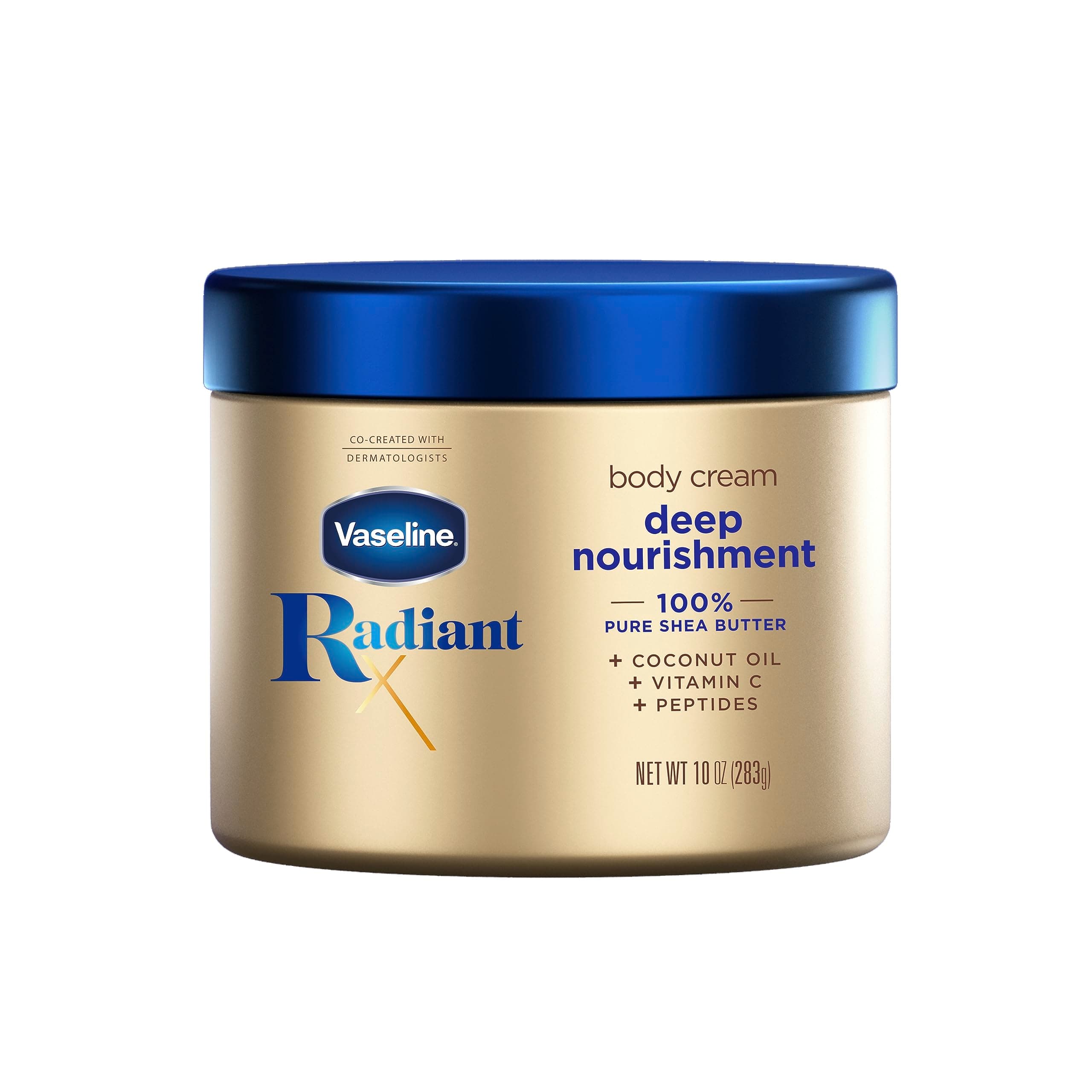 Radiant X Deep Nourishment Body Cream 100% Pure Shea Butter, Coconut Oil, Vitamin C, & Peptides 10 oz