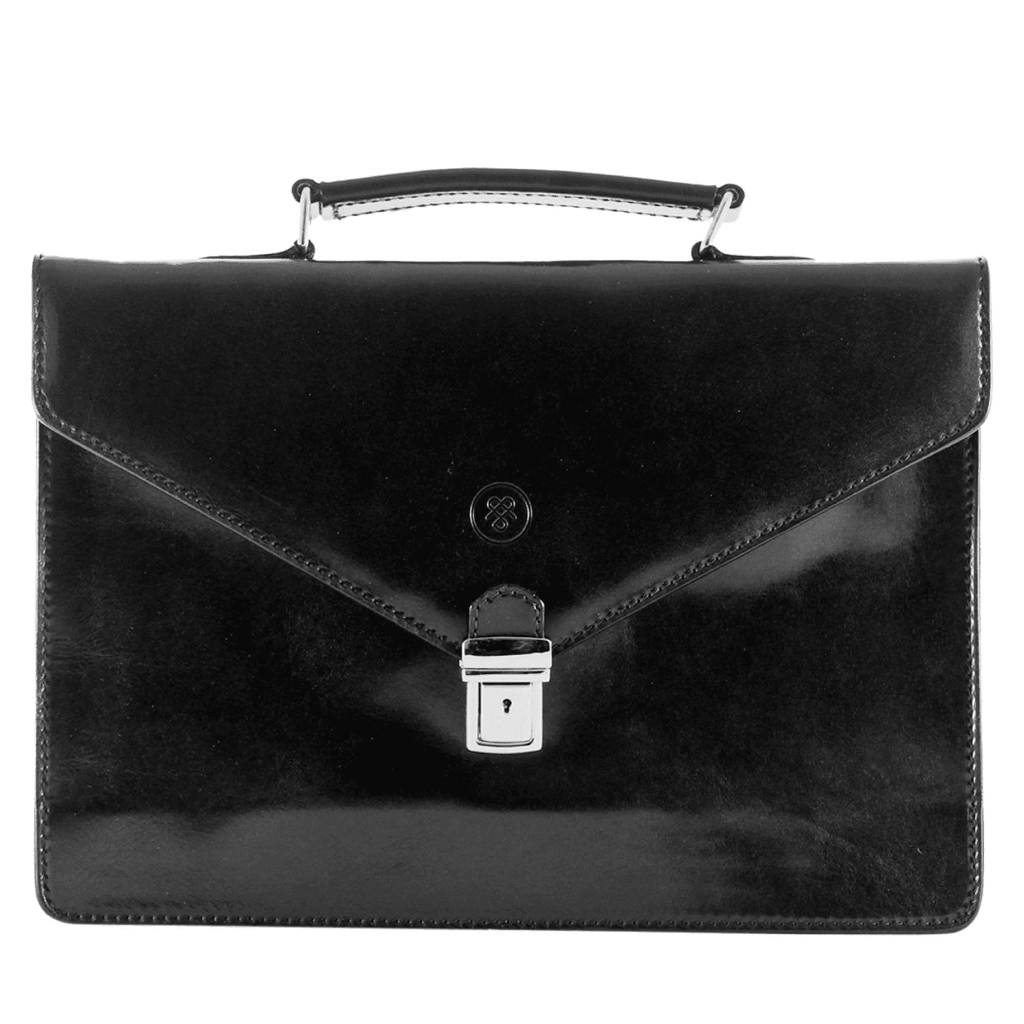 Maxwell Scott - Luxury Leather Slim Small Briefcase - 1 Section with Shoulder Strap and Key Lock - The Lorenzo