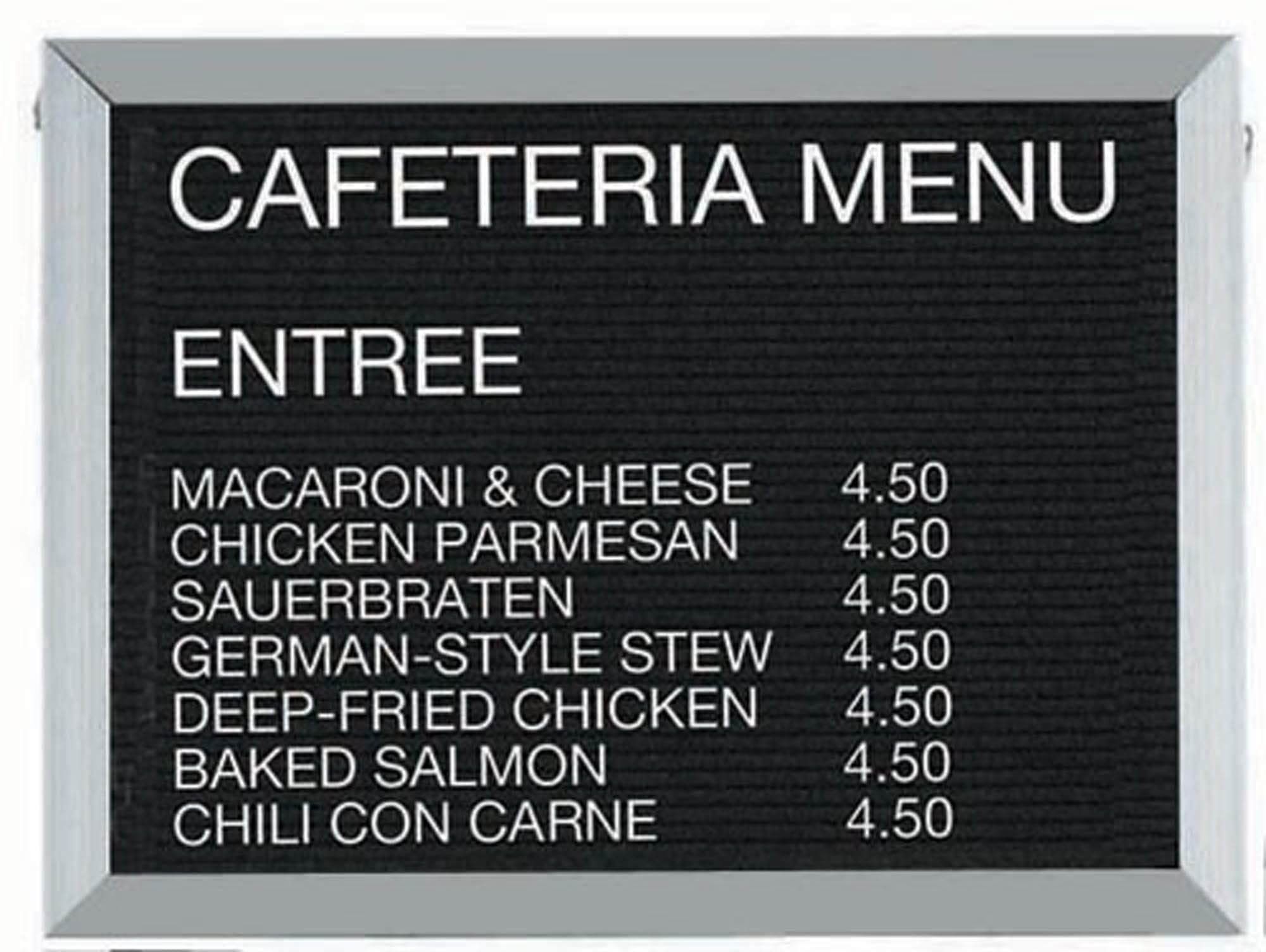 Aarco Open Faced Aluminum Frame, Black Felt Changeable Letter Board - 18"Hx24"W