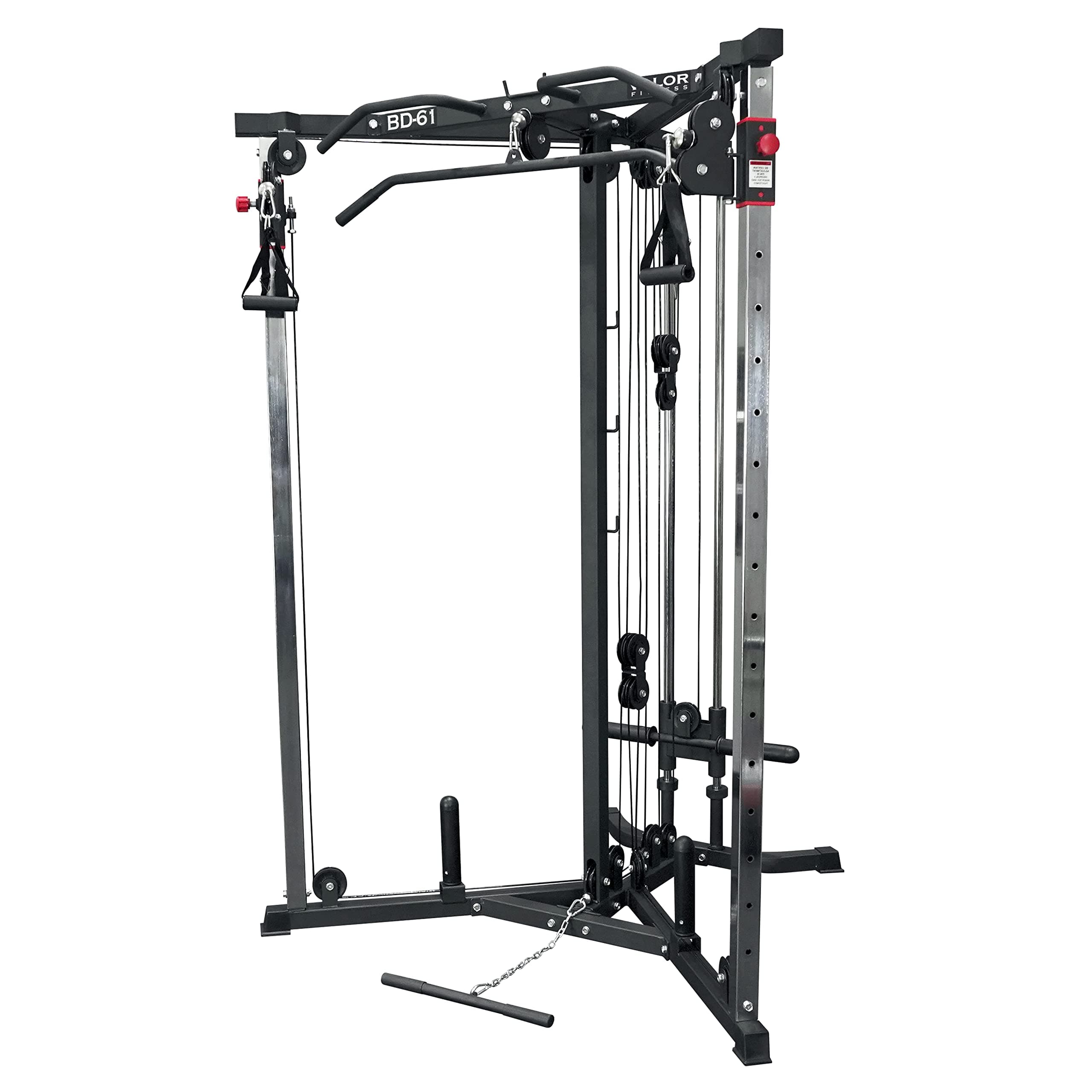 Valor Fitness Cable Crossover Machine - 17 Adjustable Positions with Pull Up Bar and Optional Bundle Attachments 200 lbs Max Weight Plate Load Pulley System for Home Gym Power Workout