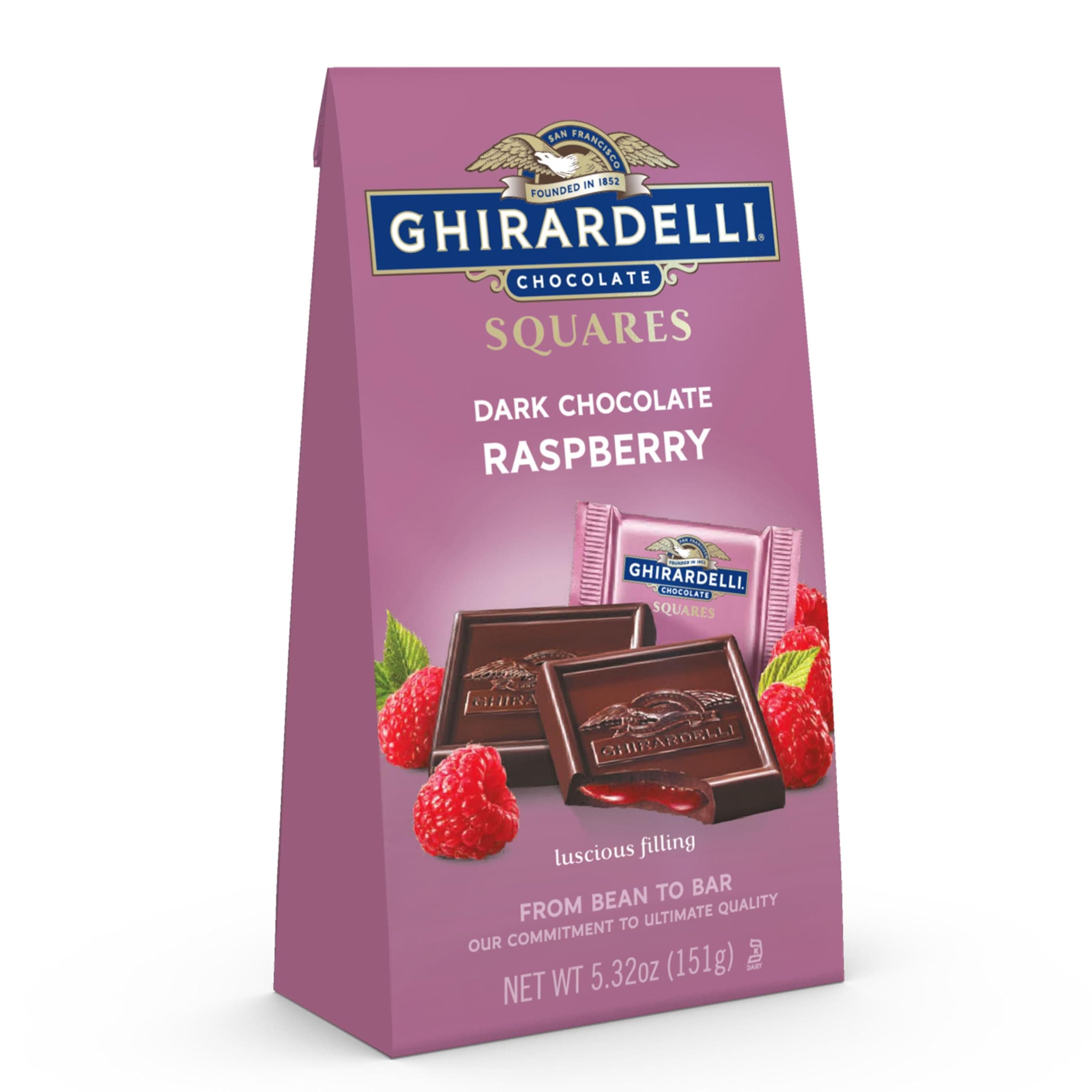 Dark Chocolate Raspberry Squares, 5.32 Oz Bag (Pack of 6)