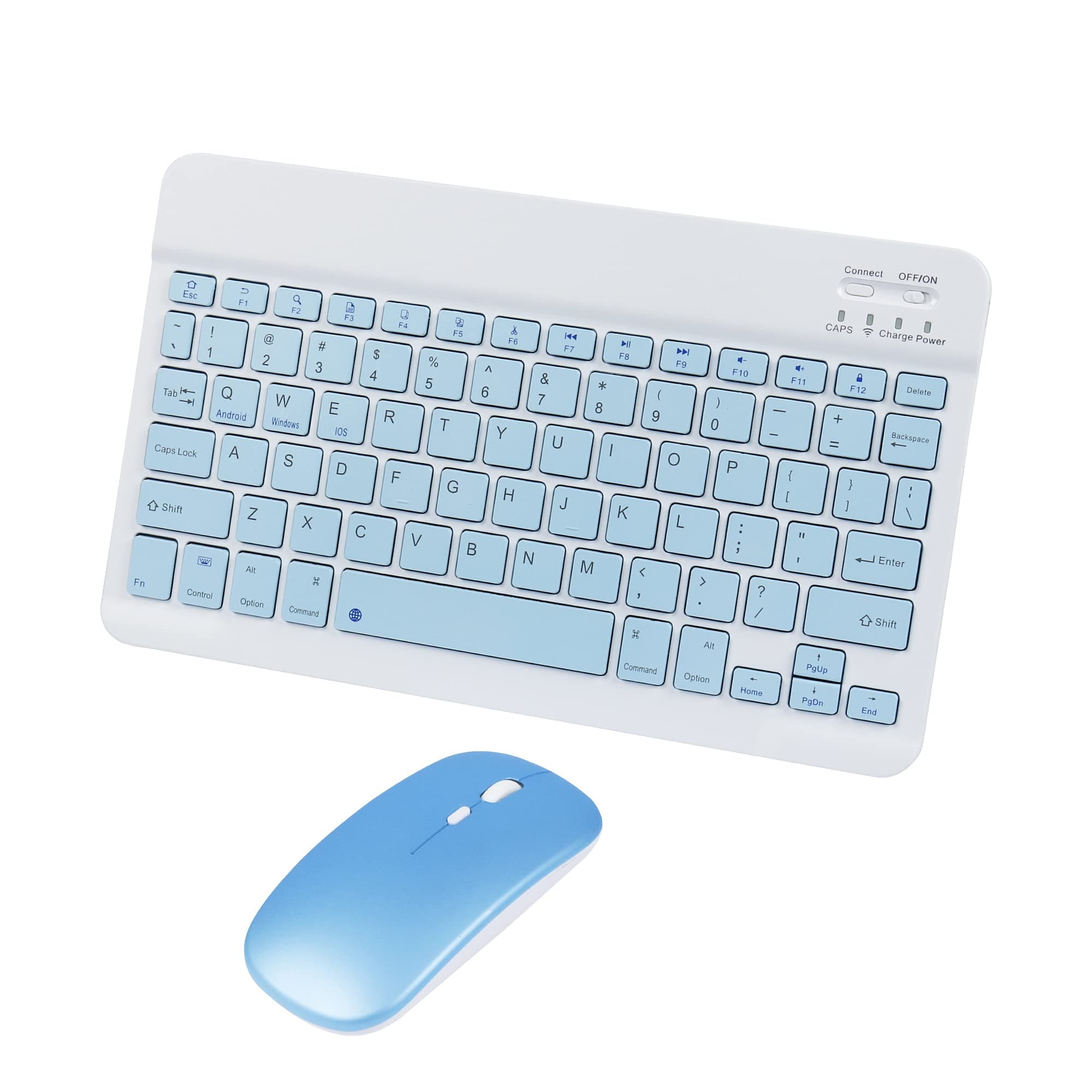 Bluetooth Wireless Keyboard and Mouse Combo,Ultra-Slim Ergonomic Small Rechargeable Bluetooth Keyboard Mouse Gift for Men Women Boy Girl Apple iPad iPhone Samsung Tablet Phone Android PC Computer Mac