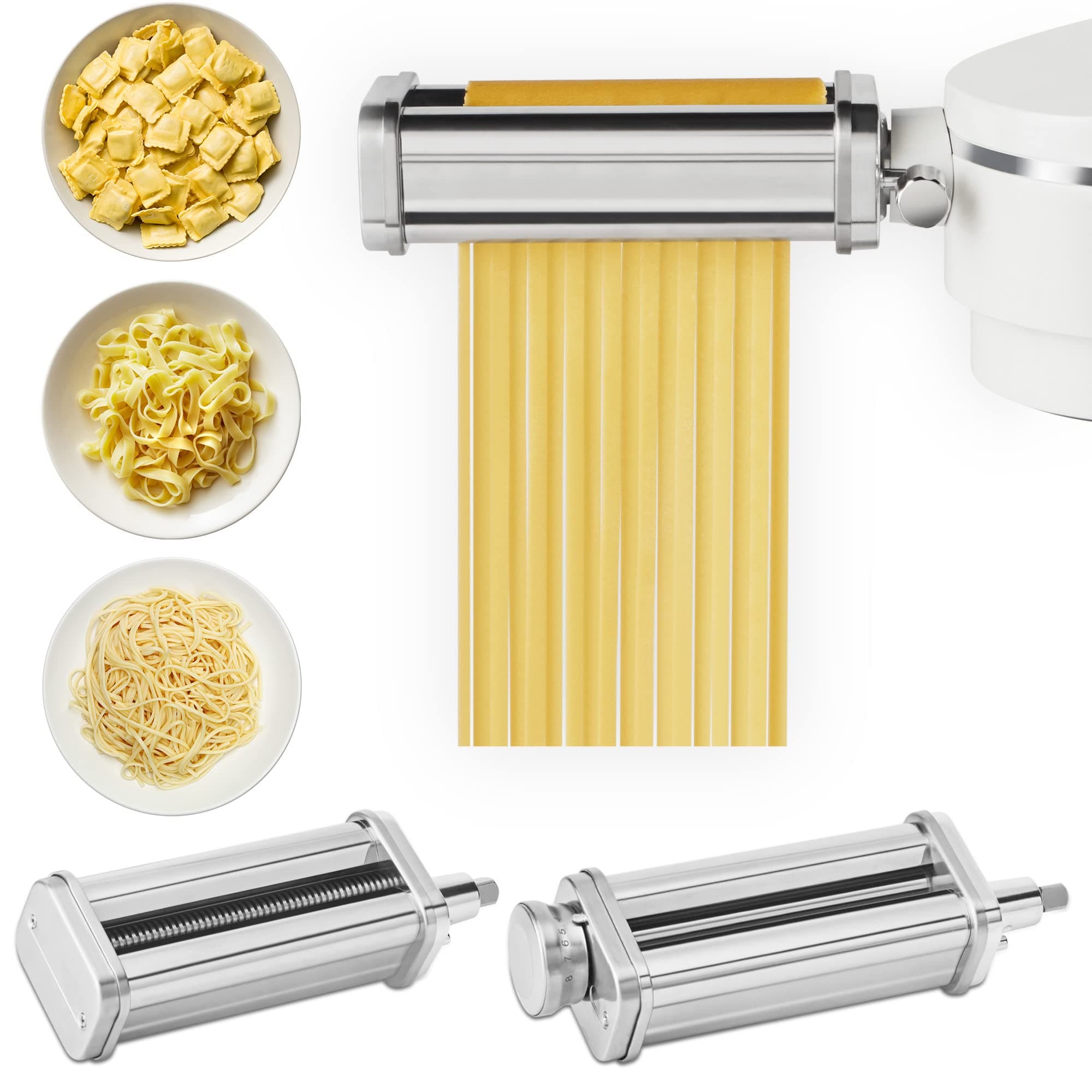 Pasta Maker Attachment for Instant Stand Mixer Pro, Includes Pasta Roller, Fettucine Cutter and Spaghetti Cutter Attachments