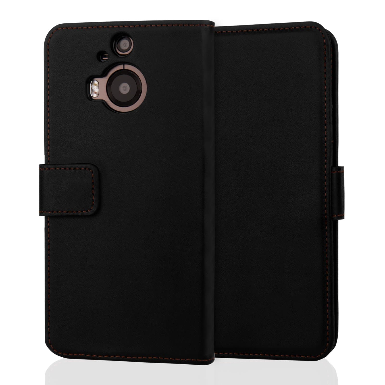 Yousave Accessories Compatible For HTC One M9 Plus Case Black PU Leather Wallet Cover