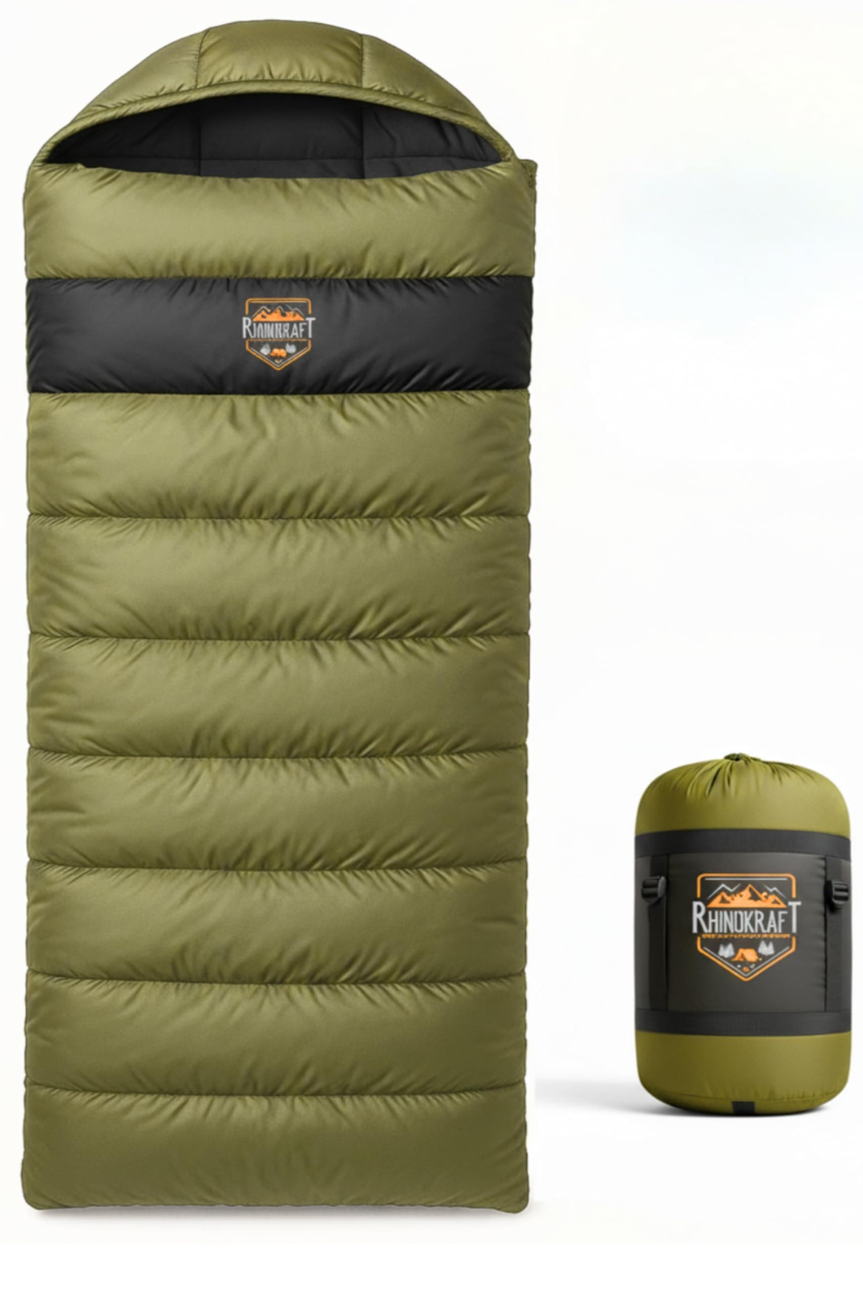 Ultra-Light Zero Degree Envelope Sleeping Bag for Adults for Mild to Harsh Winter, Portable with Compression Sack for Camping, Trekking, Hiking and Outdoor Activities + Air Travel Pillow