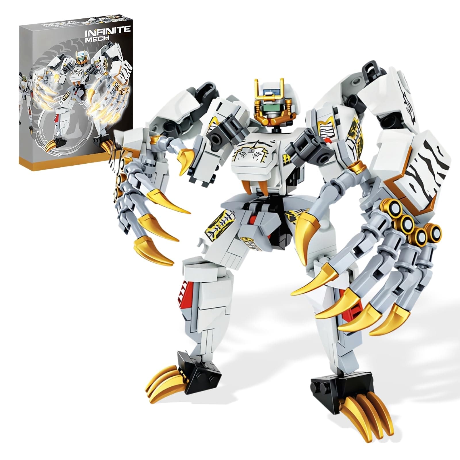 White Tiger Mech Building Sets