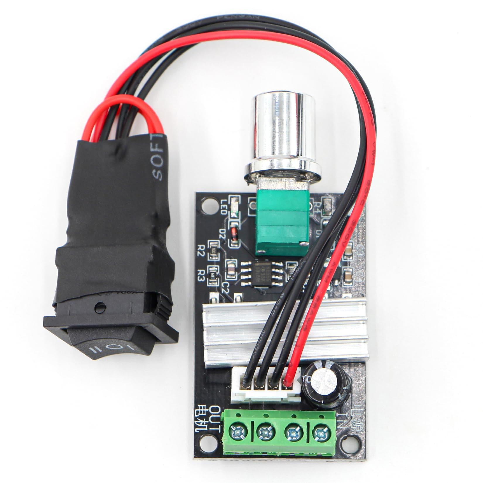 RioRand PWM DC Motor Speed Controller – 6V-28V 3A Reversible Speed Regulator with Forward/Reverse Switch for Low Voltage Brushed DC Gear Motors, Hobby & Small Automation Projects