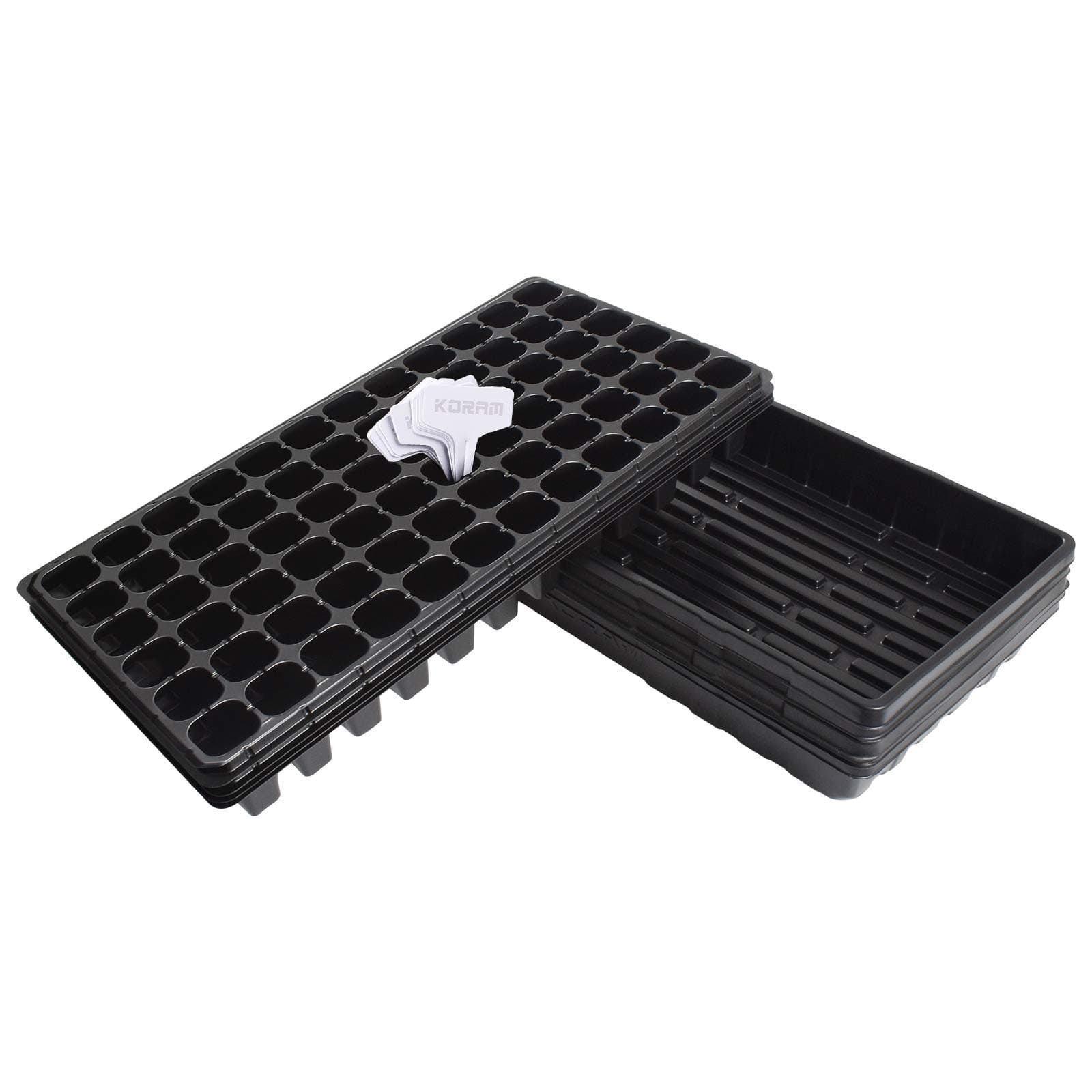Seedling Starter Tray - 5 Pack Combo - Seed Germination Kit with Flats & 72 Cell Trays for Planting Seedlings, Propagation, Germination Plugs, Wheatgrass, Microgreens