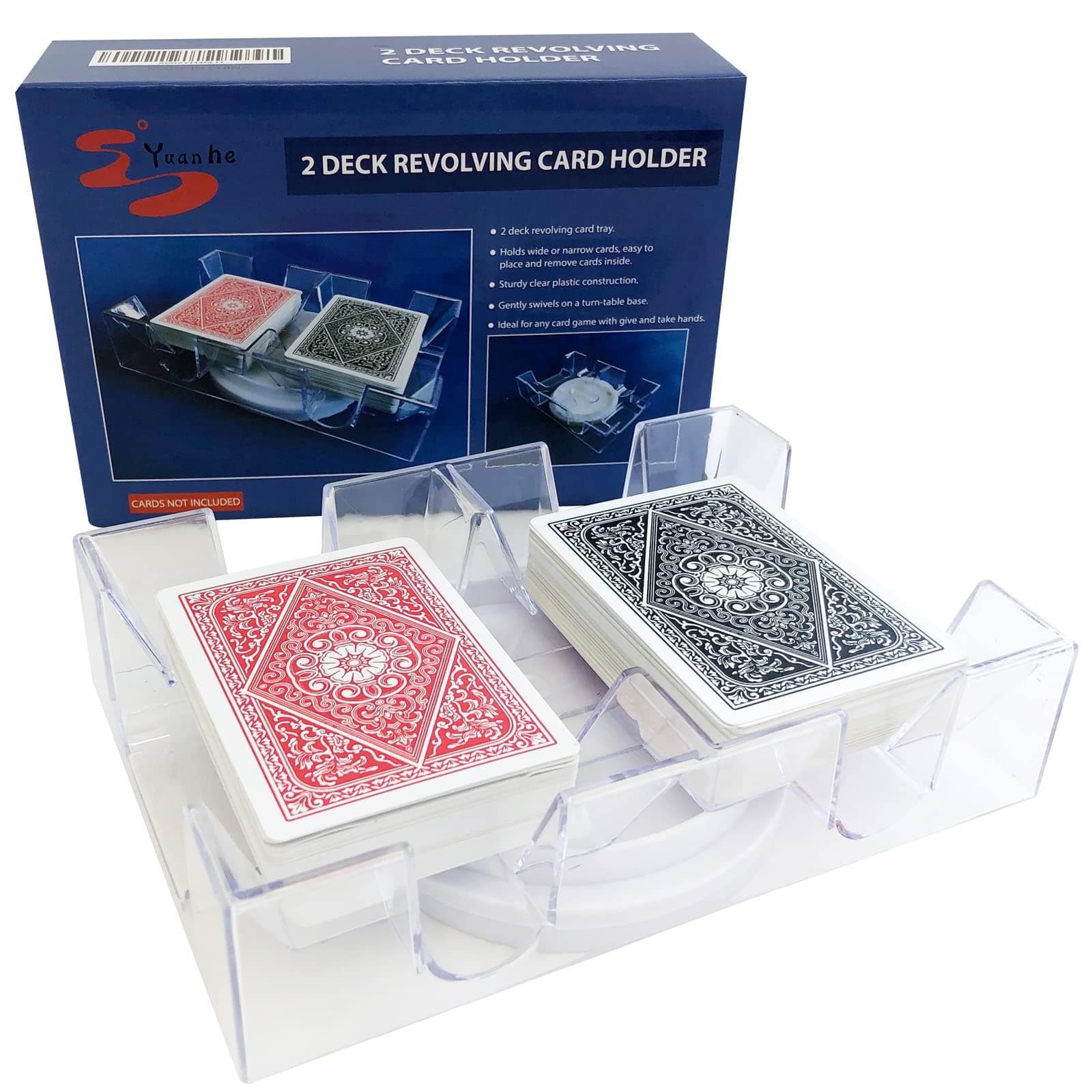 Yuanhe 2 Deck Rotating Playing Card Tray Card Holder