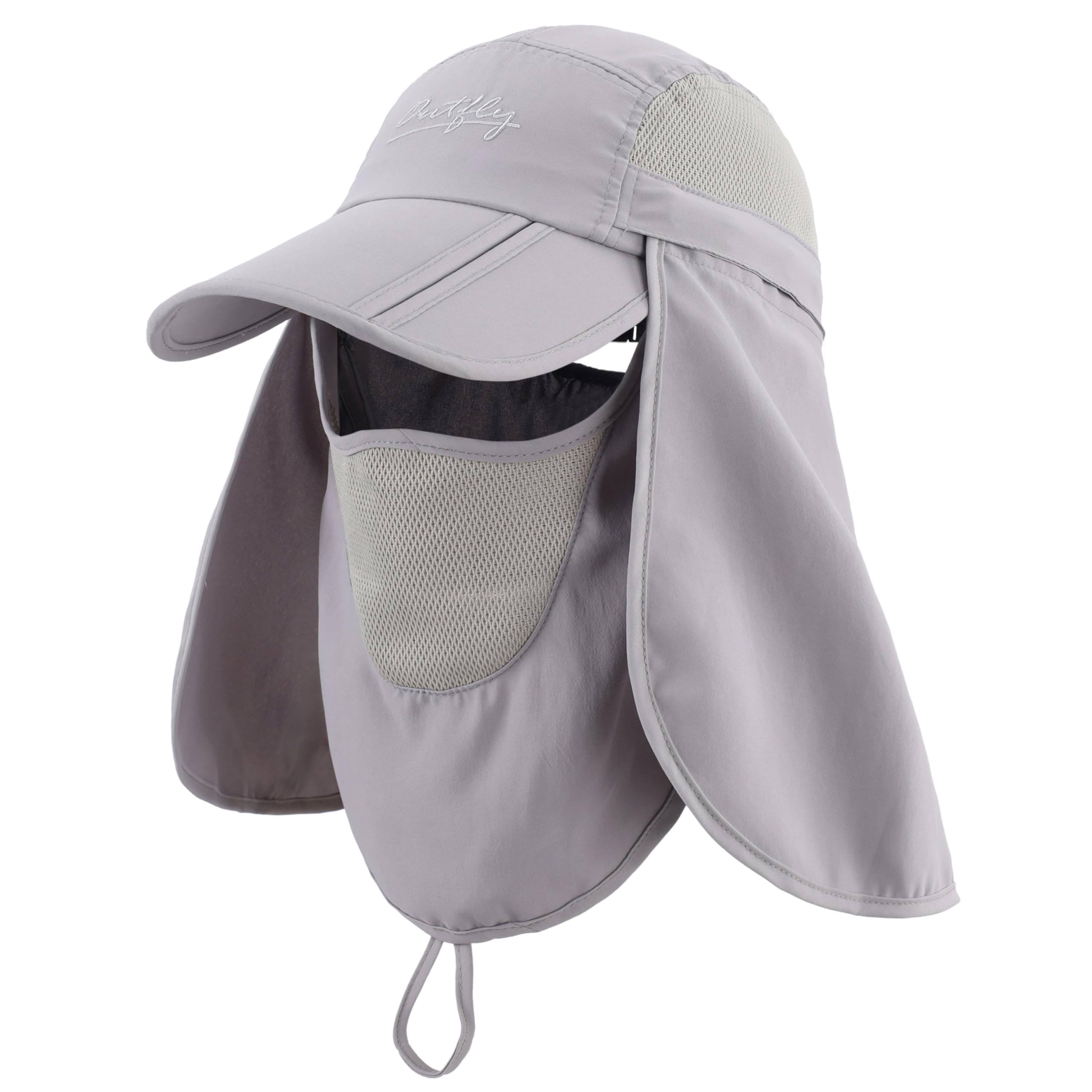Connectyle Men's Foldable Baseball Sun Cap with Removable Face Mask Neck Flap Cover UPF 50+ Sun Protection Fishing Hiking Hat