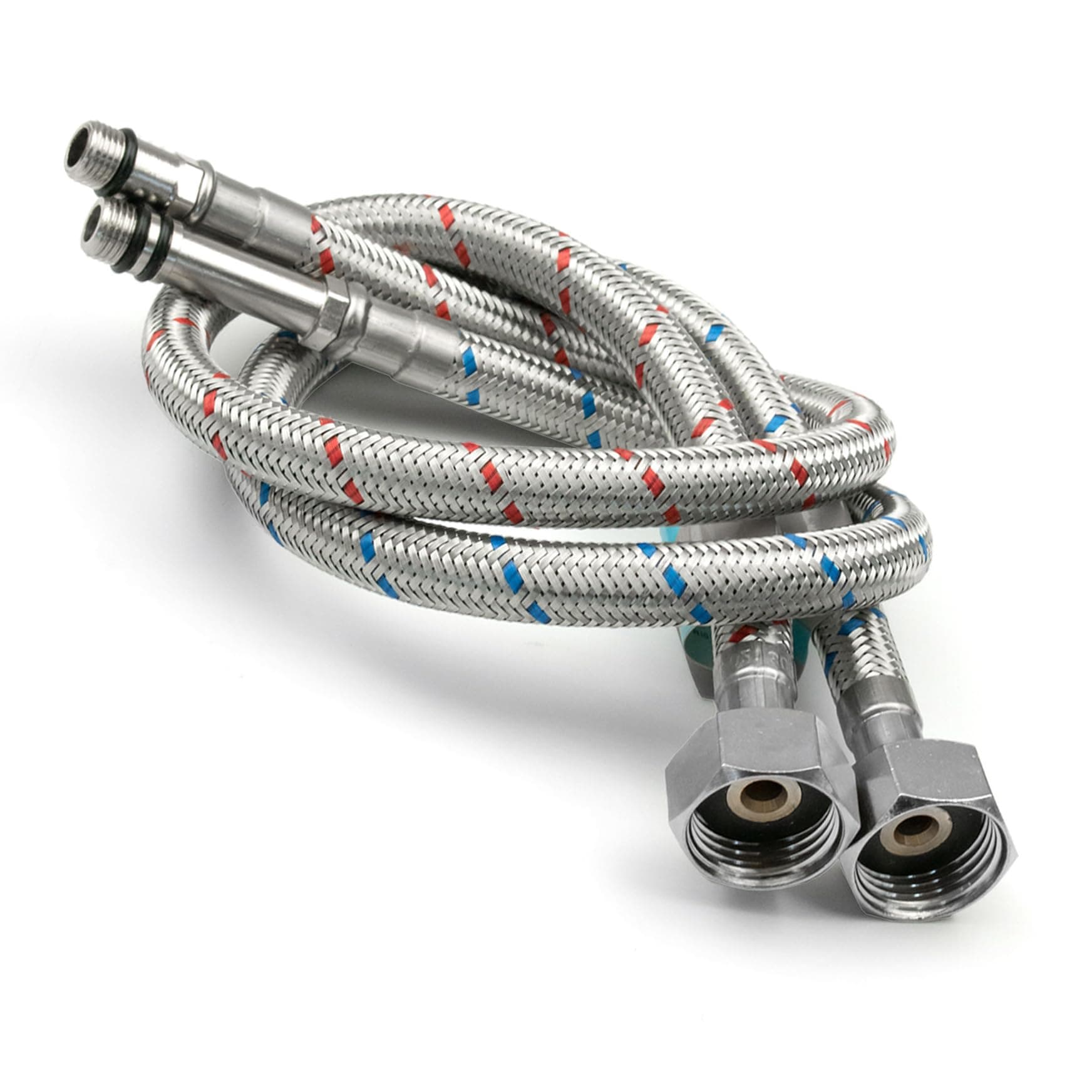 Xcel Home 2 x M12 (12mm) x 1/2 BSP (500mm) Flexi Tap Connectors | Kitchen Sink/Bathroom Basin Monobloc Mixer Flexible Pipes Tails (Short Male End)