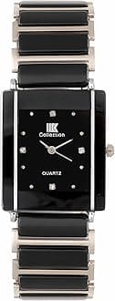 IIK COLLECTION Reactangle Studded Dial Metalic Bracelet Chain Strap Analogue Wrist Watch for Men and Boys
