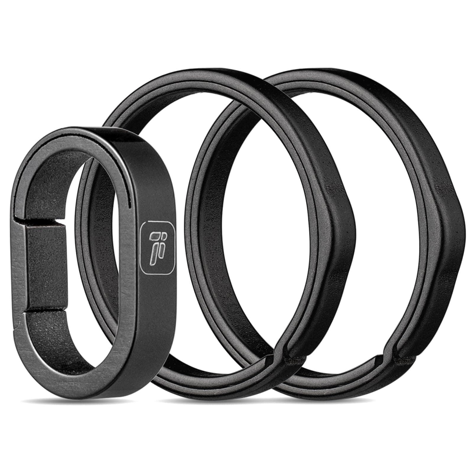 FEGVE Titanium Mini Quick Release Keychain Rings with 2 Side Pushing Key Chain Rings, Mini Carabiner Split Keyring Dog Tag Ring for Connecting Home Car Keys