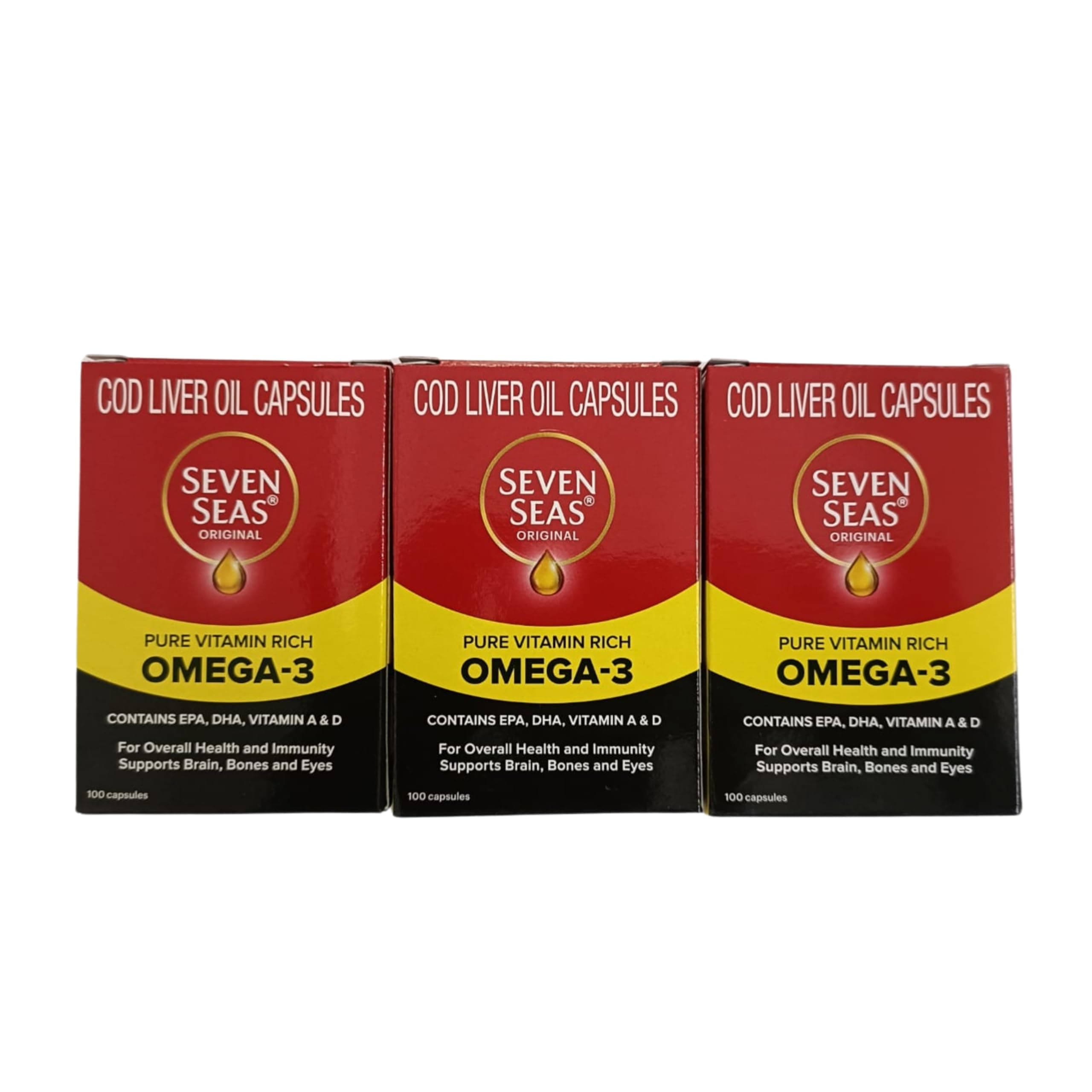 Seven Seas Cod Lever Oil Capsules-100 ct (Pack of 3)