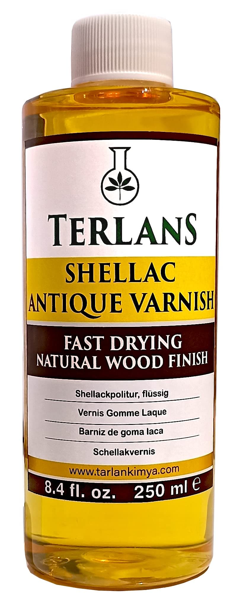 Terlans Shellac Liquid Blonde 8.4 fl oz (250 ml) Antique Varnish for Musical Instruments and furnitures