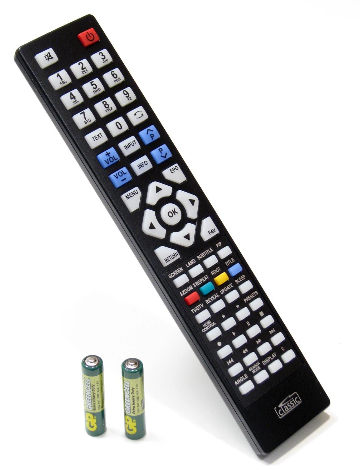 Classic Replacement Remote Control for Silvercrest LCD-TV 2239 (batteries included)