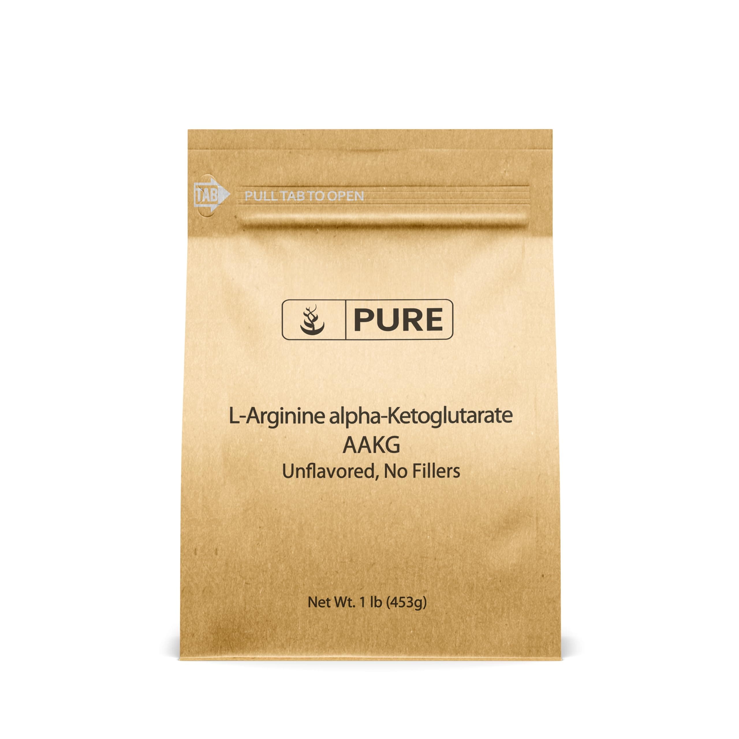 PURE ORIGINAL INGREDIENTS L-Arginine a-Ketoglutarate (AAKG) Powder, 1 lb, Unflavored, Non-GMO, Resealable & Eco-Friendly Packaging
