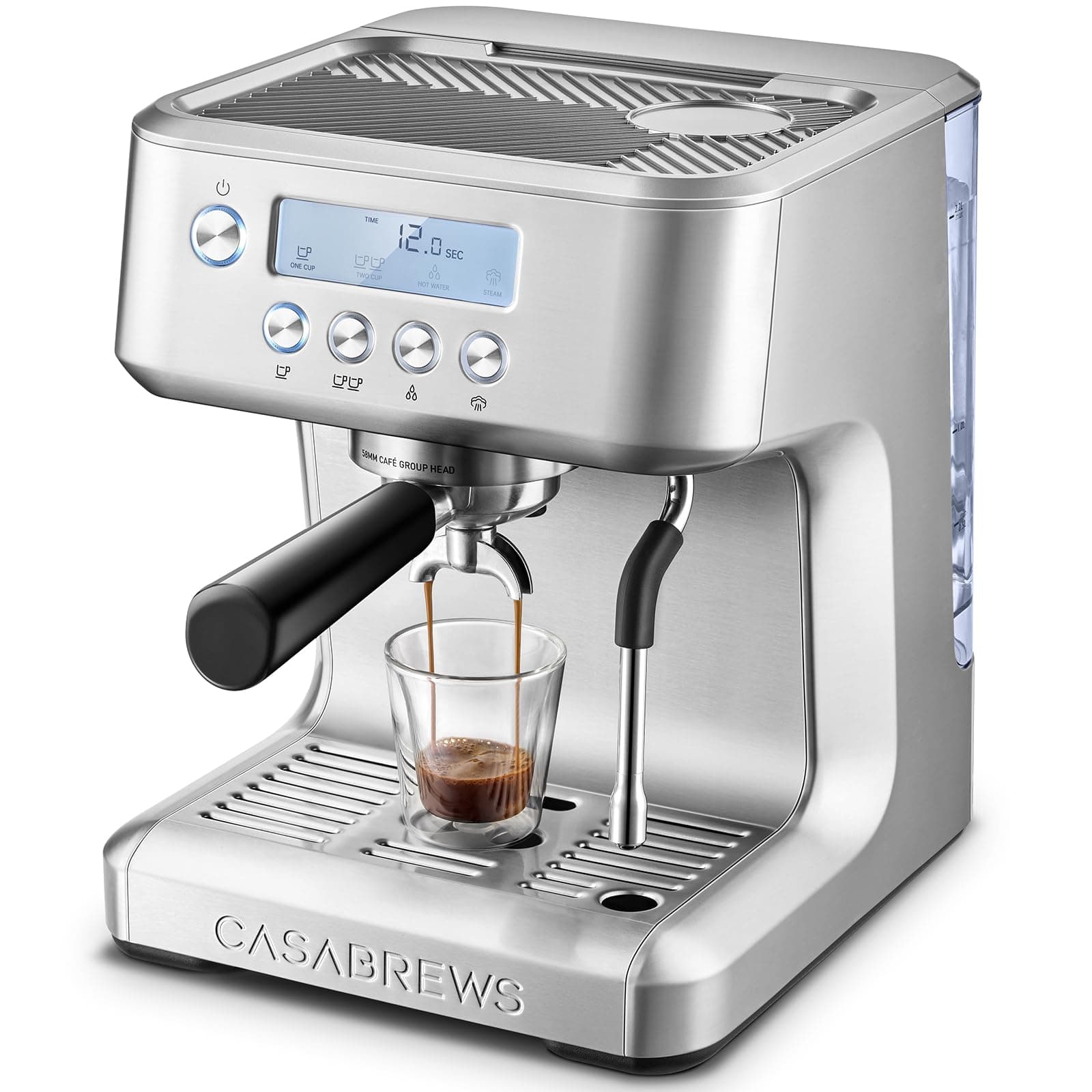 Ultra Espresso Machine with LCD Display, Espresso Maker with Powerful Milk Frother, Customizable Brewing Temperature, Provides Barista-Level Lattes and Cappuccinos, Gift for Men & Women