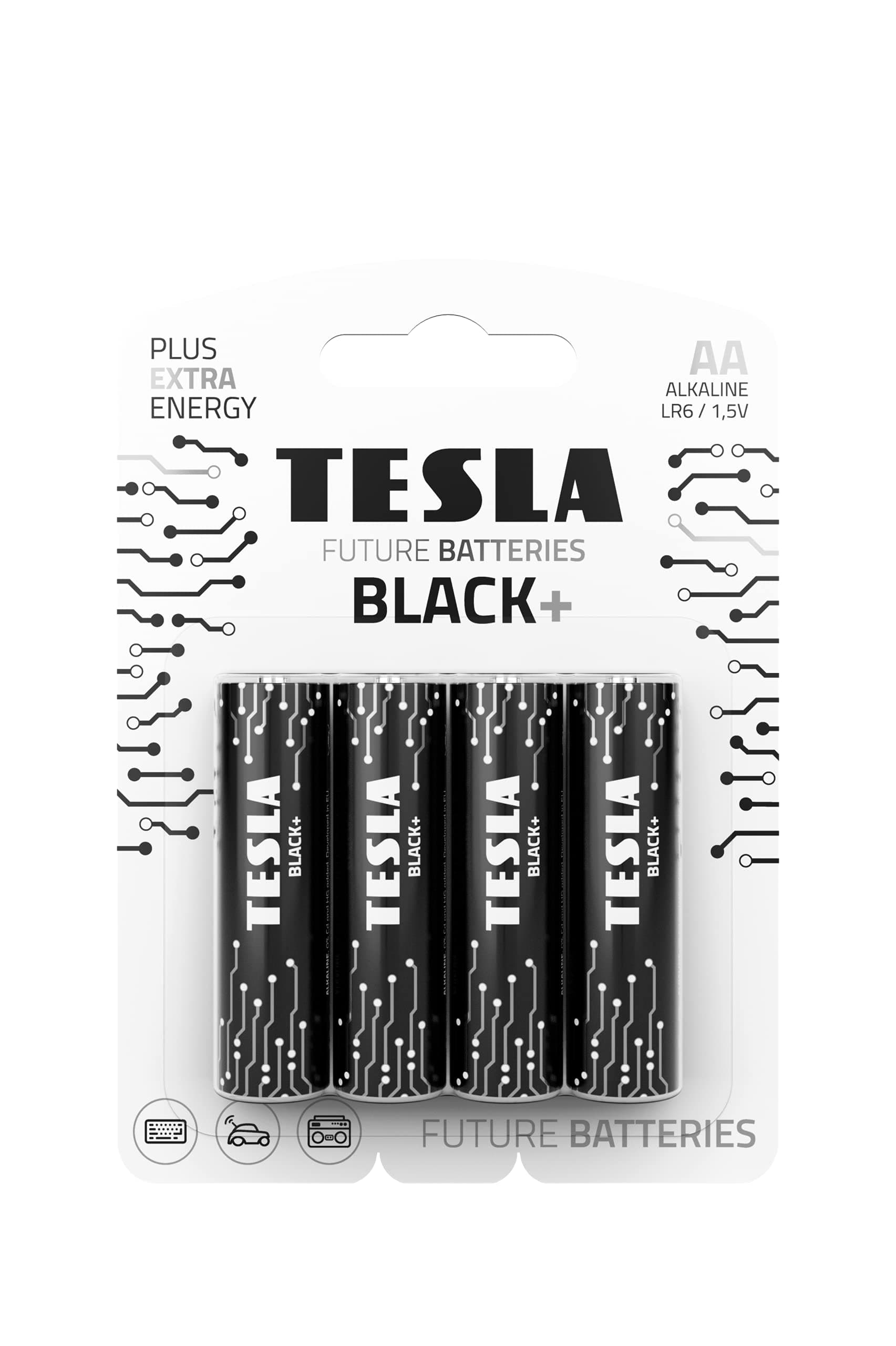 TESLA BATTERIES AA BLACK+ 4 PCS