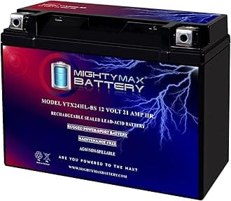Mighty Max Battery YTX24HL-BS -12 Volt 21 AH, 350 CCA, Rechargeable Maintenance Free SLA AGM High Rate Series Motorcycle Battery