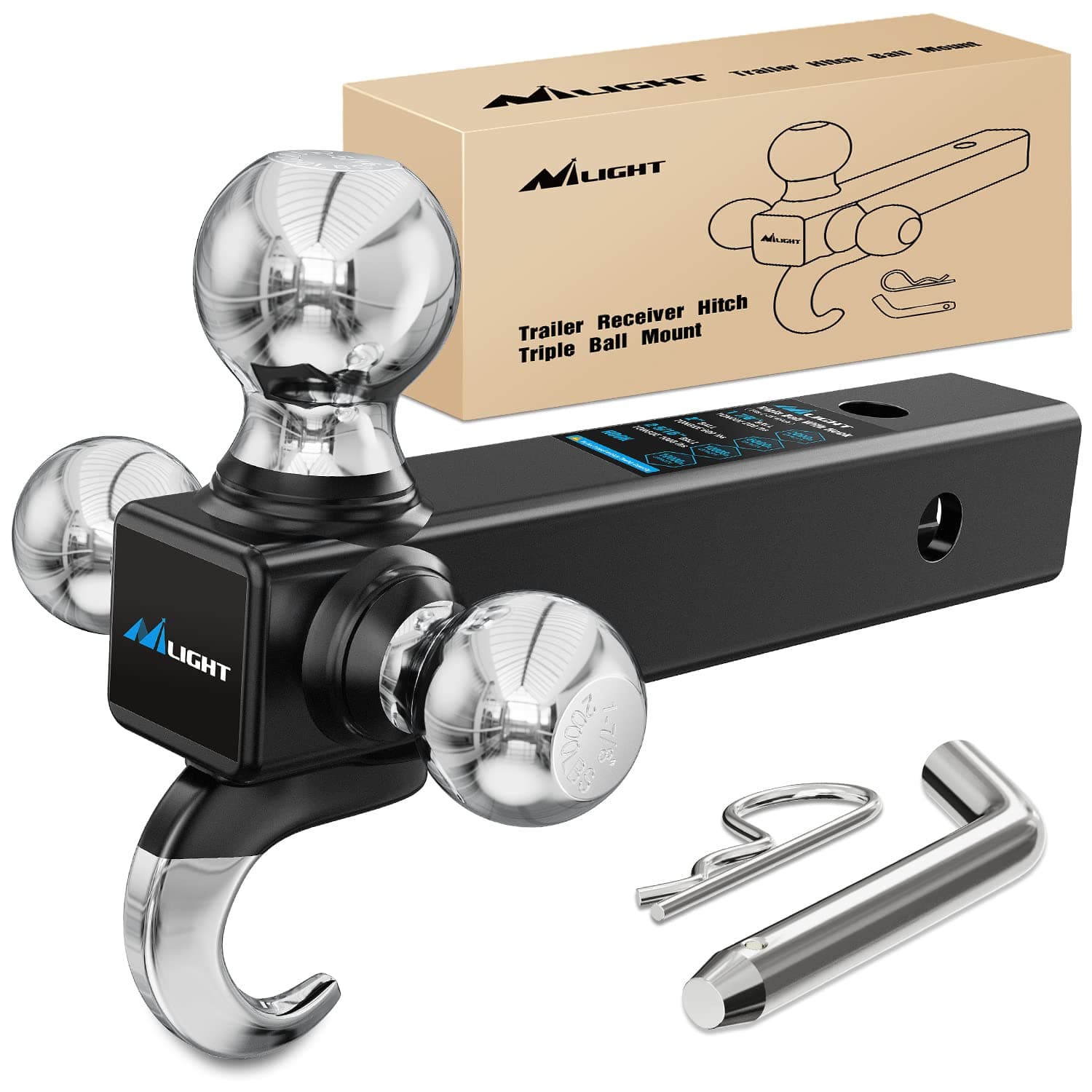 Trailer Hitch Tri Ball Mount