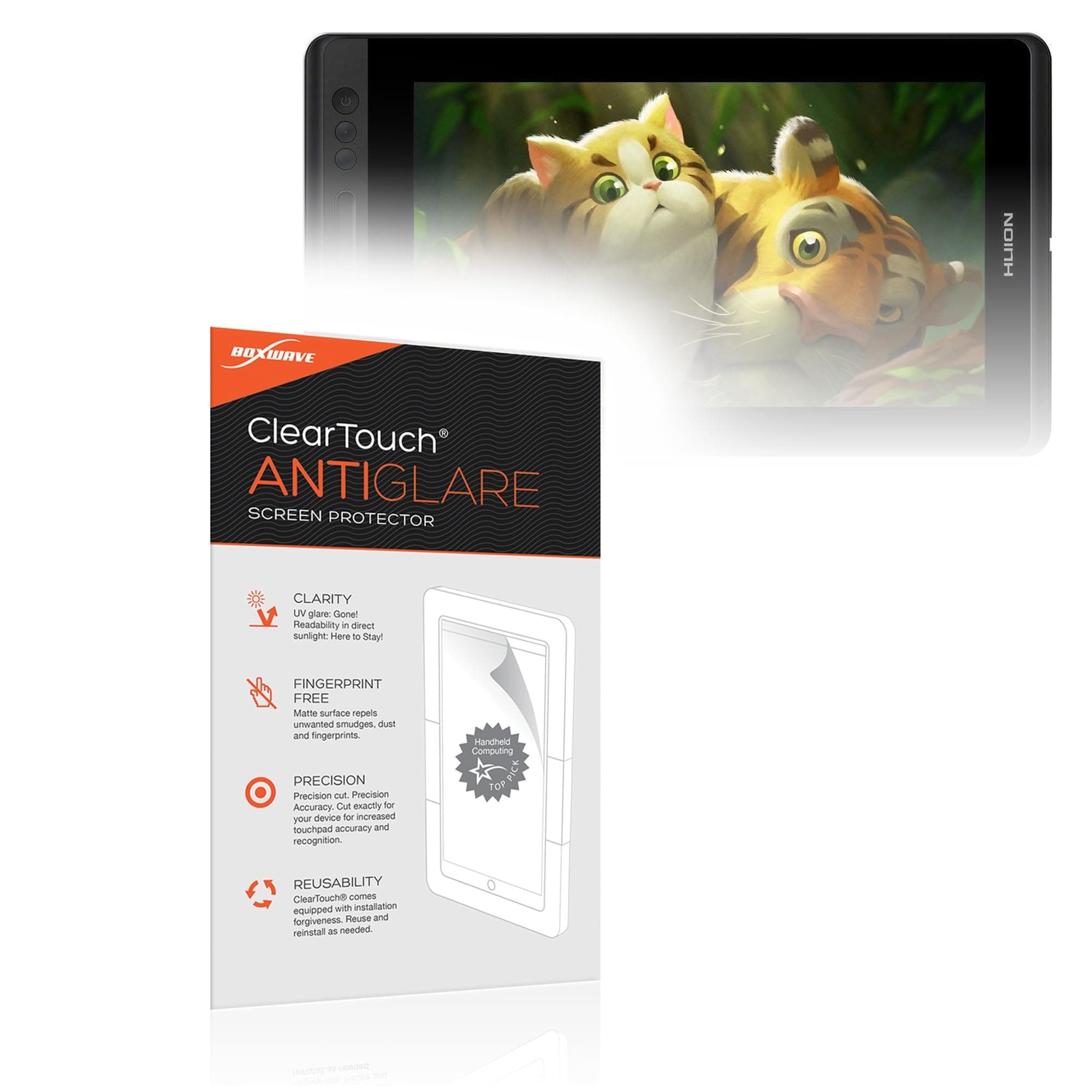 BoxWave Screen Protector Compatible with Huion KAMVAS Pro 13 GT-133 - ClearTouch Anti-Glare (2-Pack), Anti-Fingerprint Matte Film Skin