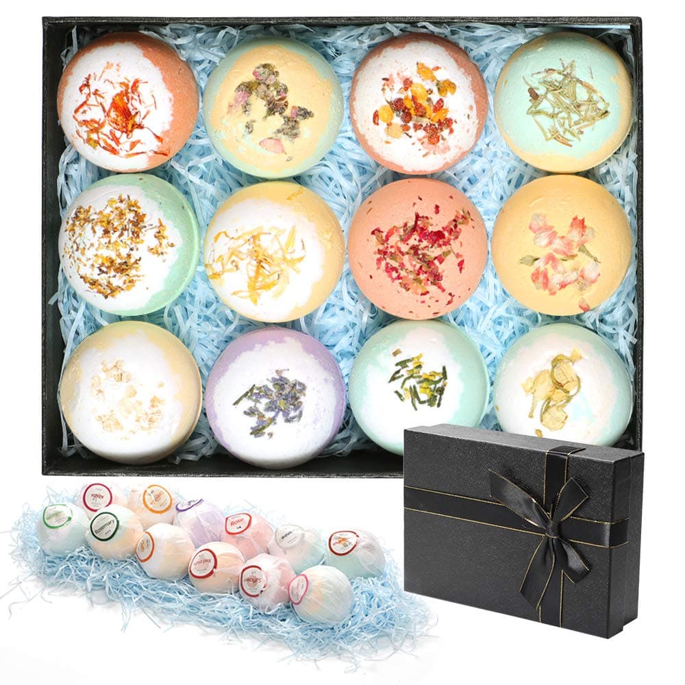 COUFURASADHERE Bath Bombs Gift Set 12 Handmade Bubble and Floating Fizzies Spa Kit Handmade Birthday Mothers Day Gifts idea for Her/Him, Wife, Girlfriend YQ
