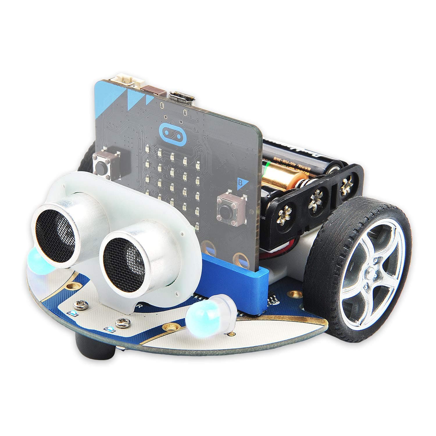 ELECFREAKS microbit Mini Cutebot Kit Compatible with BBC Micro:bit V2 and V1, DIY Programmable Robot Car Kit, STEM Educational Project, Graphical Makecode Coding Car with Tutorial (Without Micro:bit)