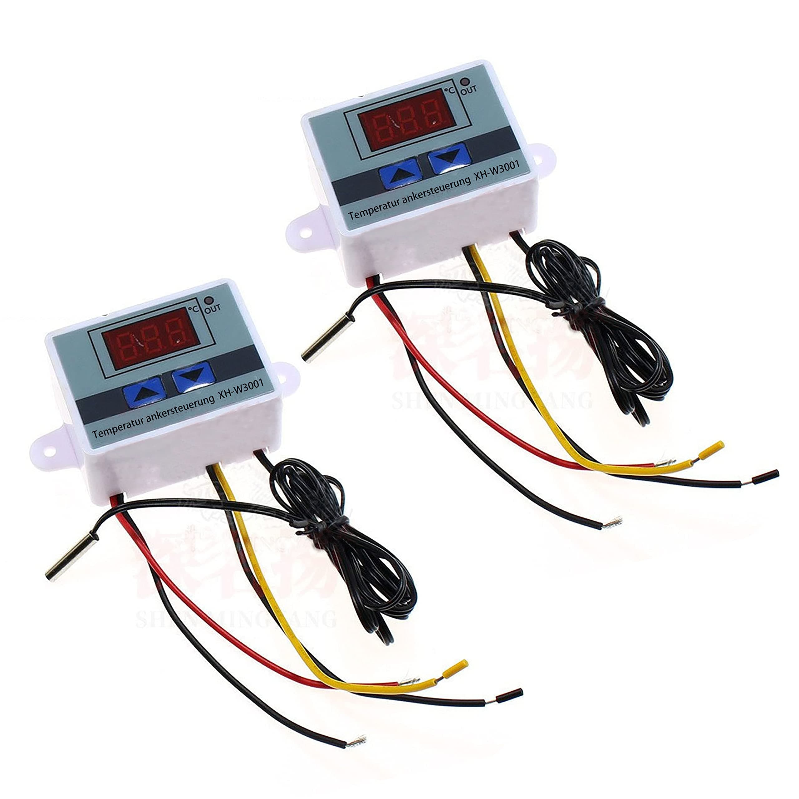 XH-W3001 Digital LCD Display Temperature Controller, DC 12V 120W Thermostat with Waterproof Probe Microcomputer Thermostat,Programmable Heating Cooling Thermostat