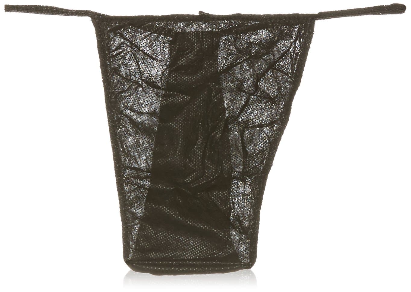 Spray Tan Disposable G-Strings for Sun Bed Spray Tan Waxing Treatment, Black - Pack of 50