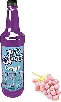 Hip Syrups - Grape Sugar Free Syrup Designed for Water Flavor, Bubble Tea, Boba Tea, Cocktails, Grape Flavoring, Water Enhancer, Drink Mix for Ice Tea, Lemonade & More, Zero Calorie Flavoring, Keto Friendly, Sugar Free