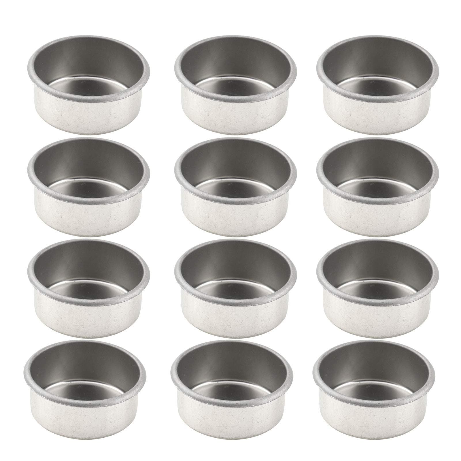 12Pcs Reusable Candle Tin Cups Empty Candle Case Tea Light Case Containers for Homemade Tealights Candle Holding Silver #4.2x1.9cm