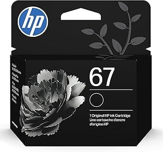 HP 67 Black Ink Cartridge | Works with DeskJet 1255, 2700, 4100 and Envy 6000, 6400 Series, Eligible for Instant Ink, 3YM56AN | Packaging May Vary
