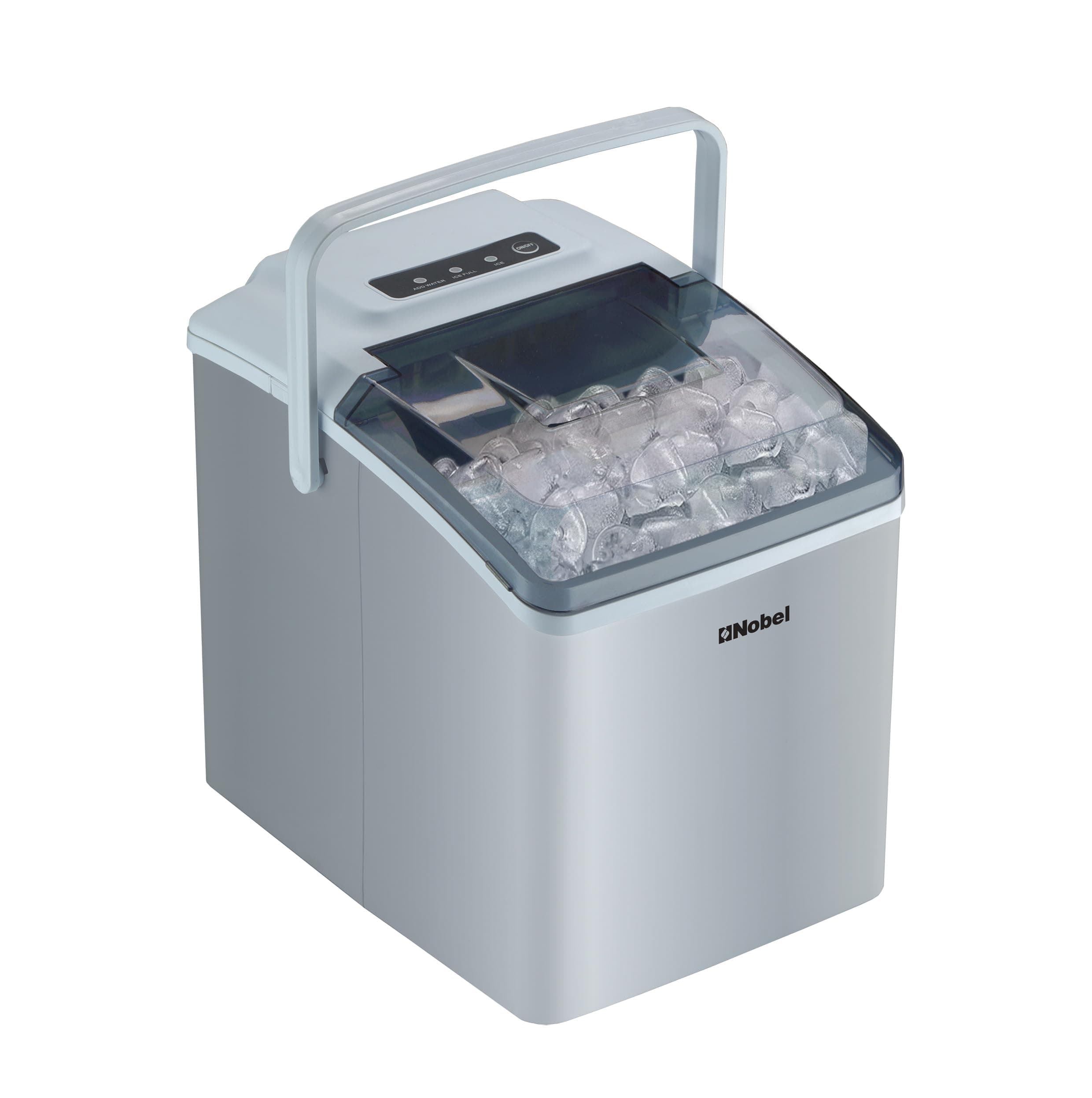 Ice Cube Maker 10-12kgs/24 Hrs Ice Making Capacity with 9pcs Ice in 8 Minutes Per Cycle|1.3 L Water Container Capacity with LED Indicator 150 W NIM13S Silver