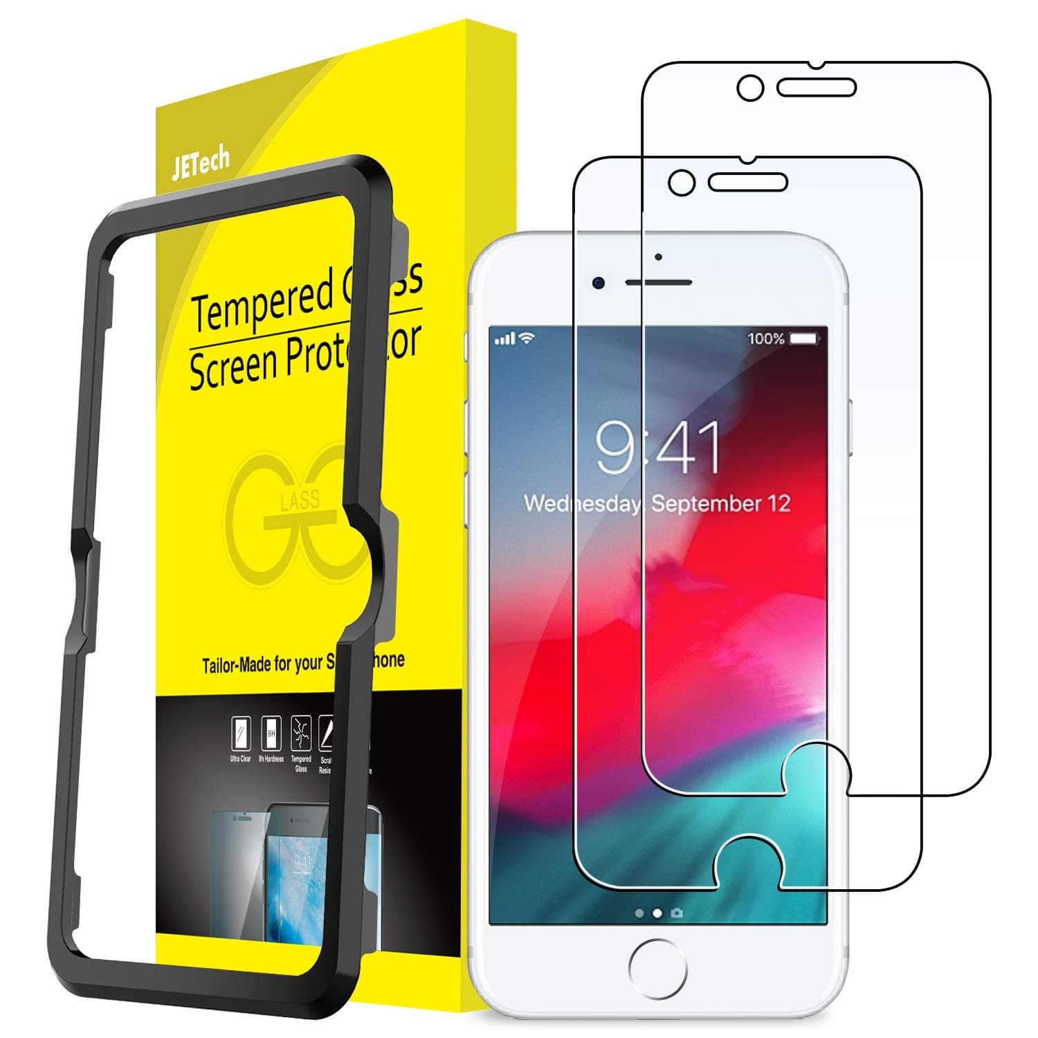 iPhone SE 2020/8/7/6/6s Screen Protector with Easy-Installation Tool