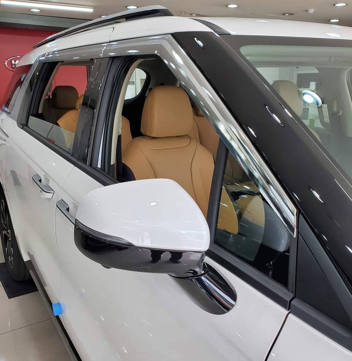 Chrome Window Visors Side Wind Deflectors Rain Guards 4p for KIA All New 2022 Carnival MPV