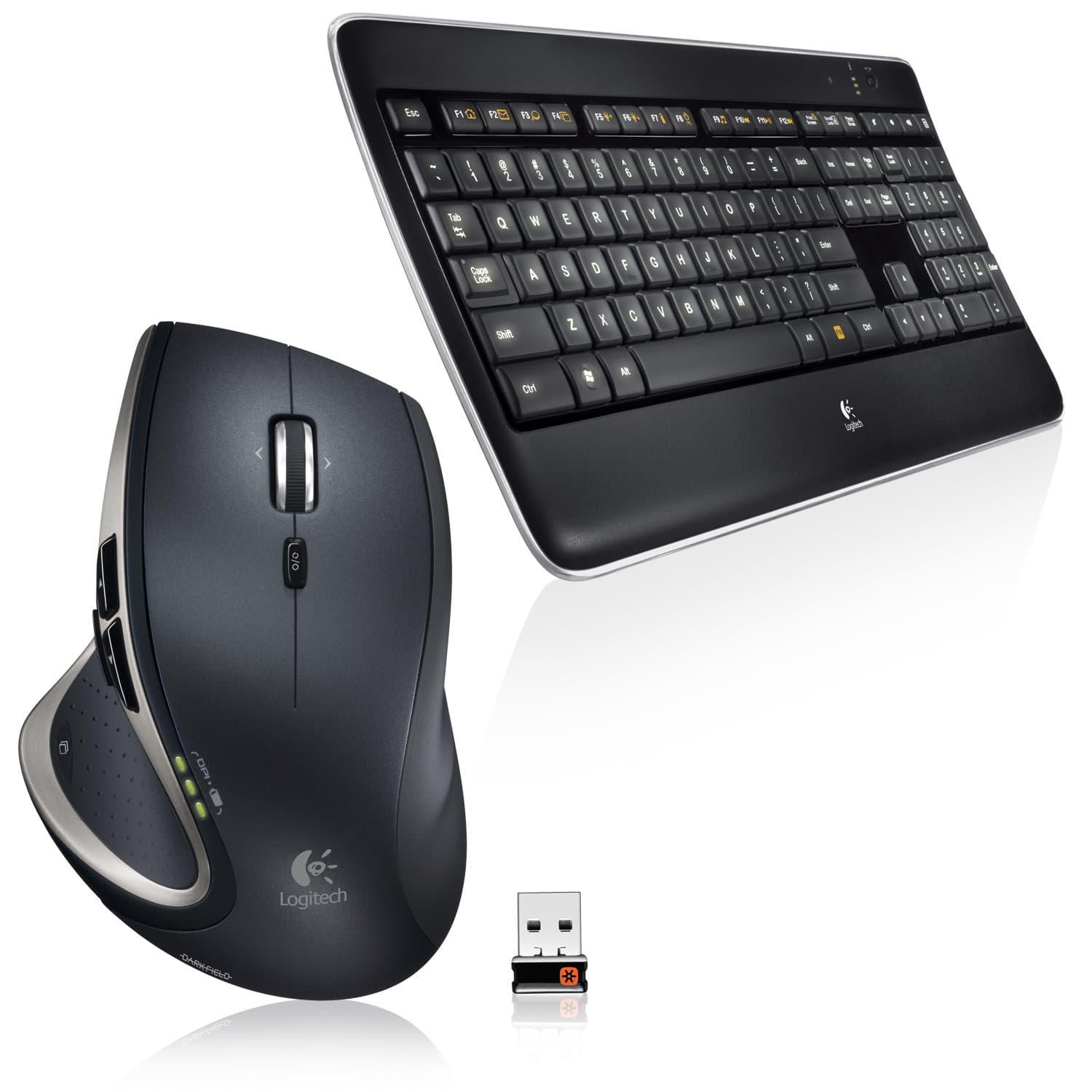 Logitech Wireless Illuminated Keyboard K800 and Wireless Performance Mouse MX
