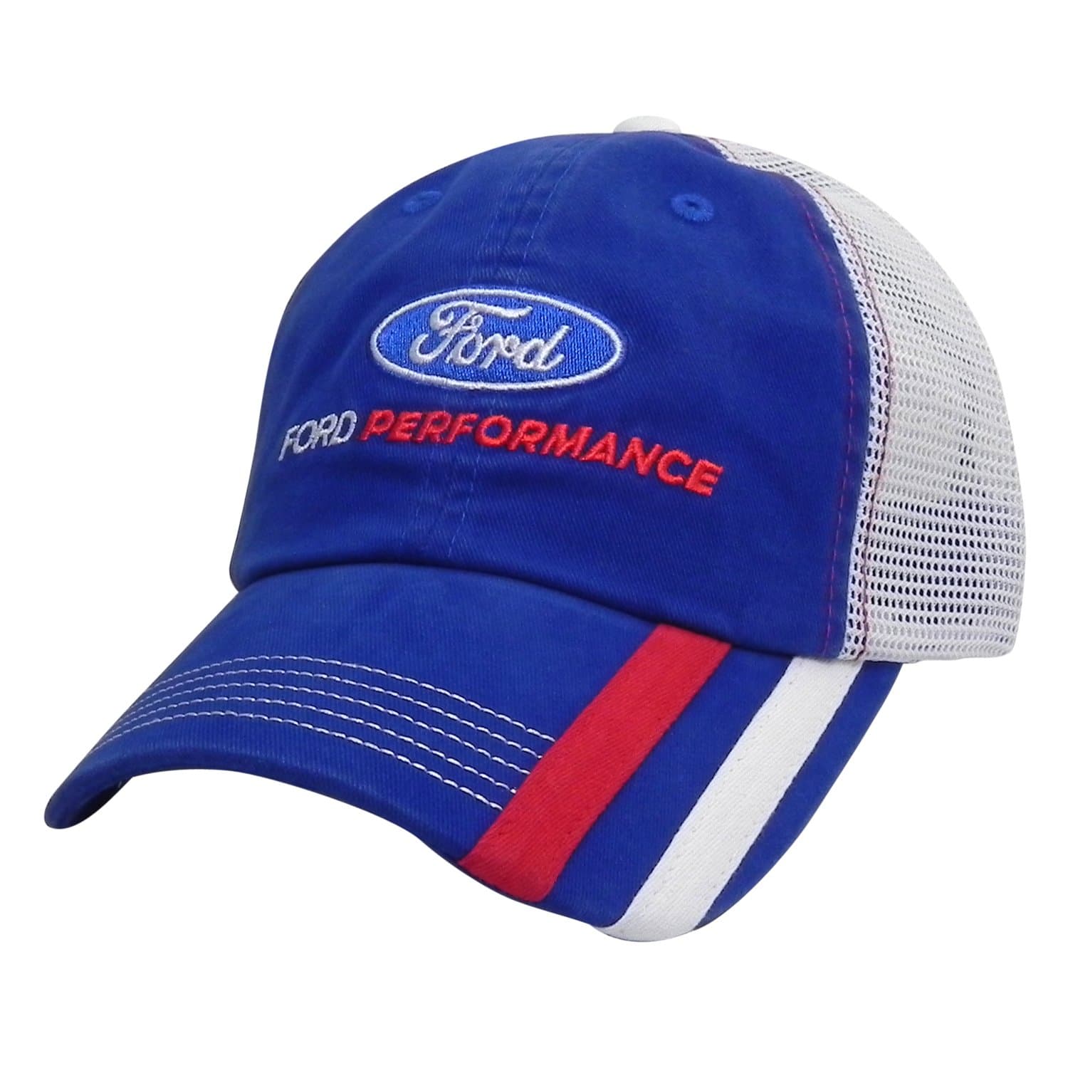 CarBeyondStore Ford Performance Stripe Blue White Baseball Cap