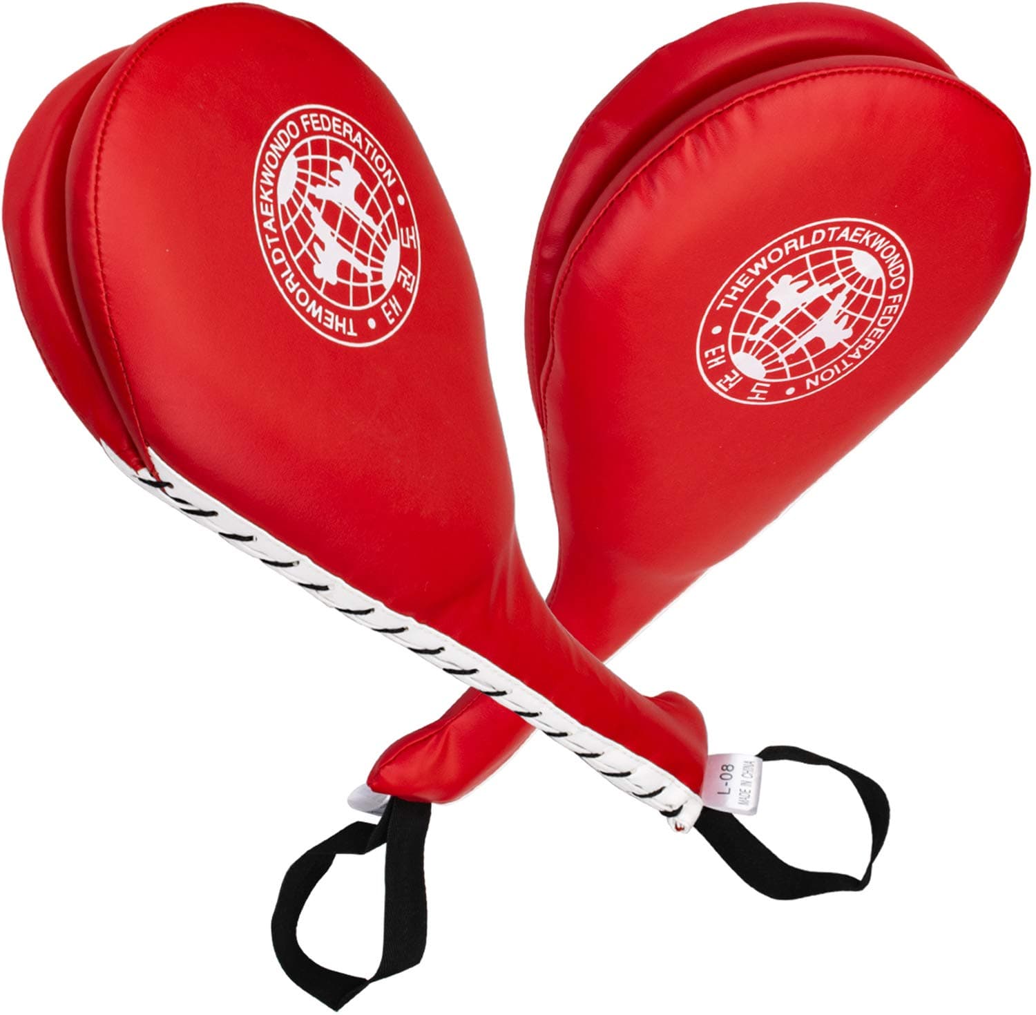 WUWEOT 2 Pack Taekwondo Kick Pads, Durable Striking Pad Target TKD Karate Martial Arts Strike Targets Kickboxing Training, Red