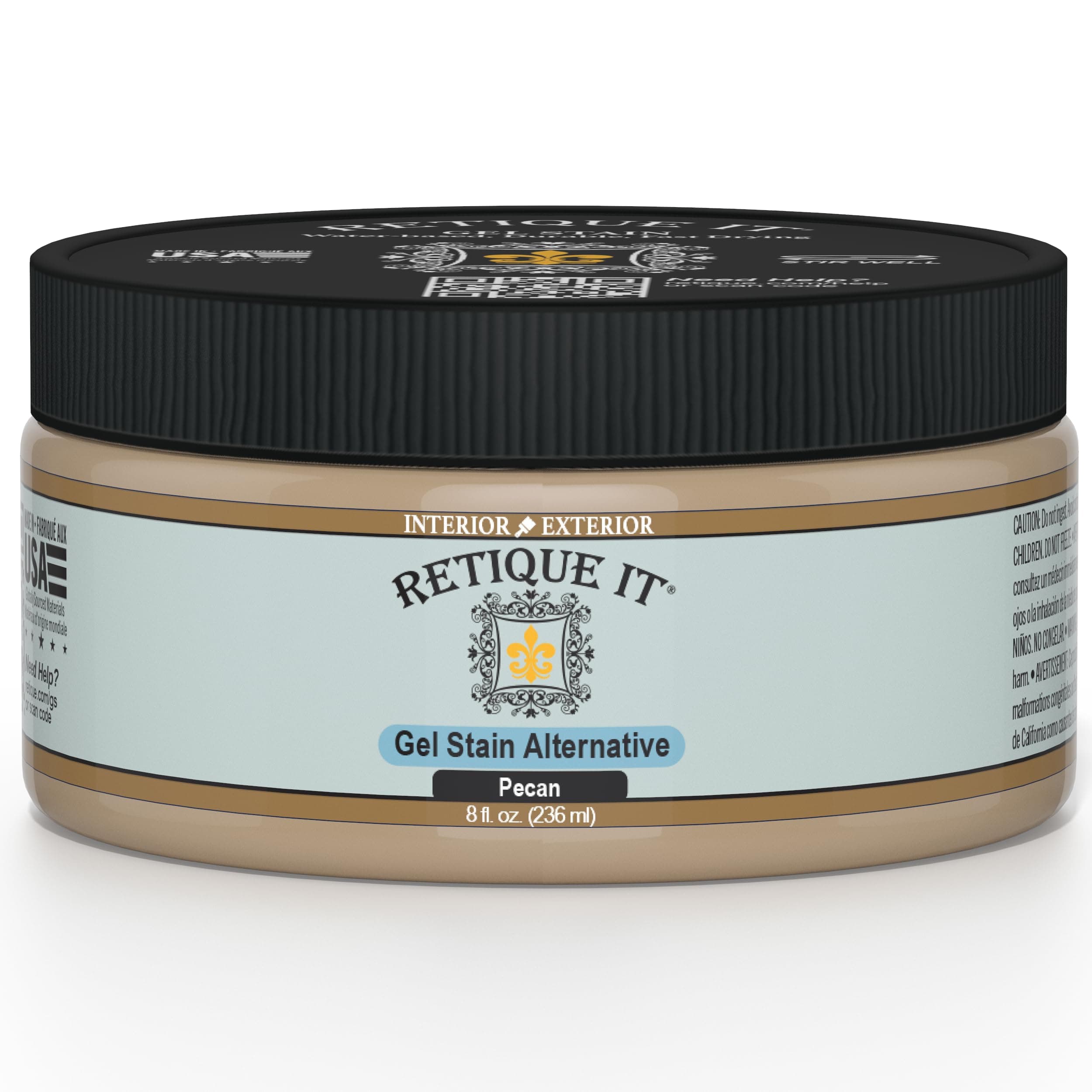 Water-Based Gel Stains by Retique It (8oz Stain, White Wash), 8 Ounce Stain, ...