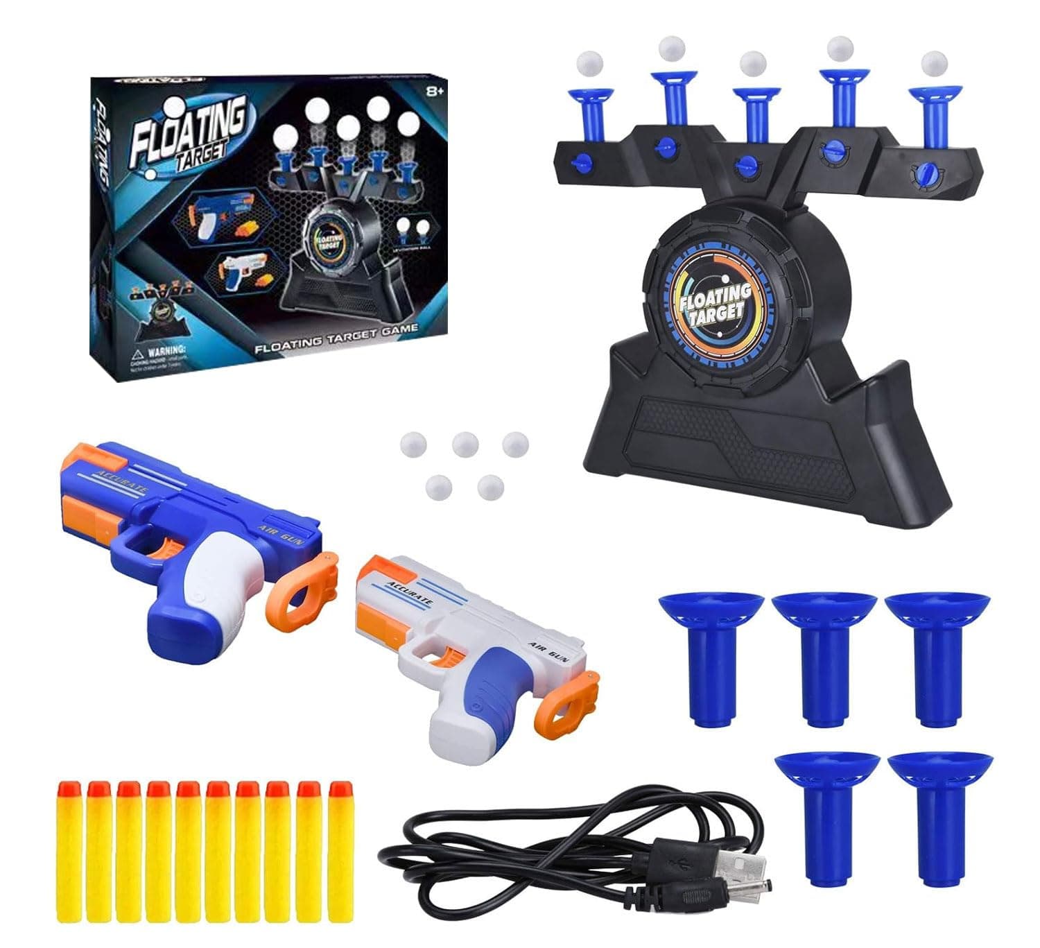 Hover Shot Floating Target Game Indoor & Outdoor Floating Ball Shooting Game with Foam Blaster Gun, 10 Bullets, Toys and Games for Kids and Adults Target Practice, Gift Toys for Kids, Shot toy