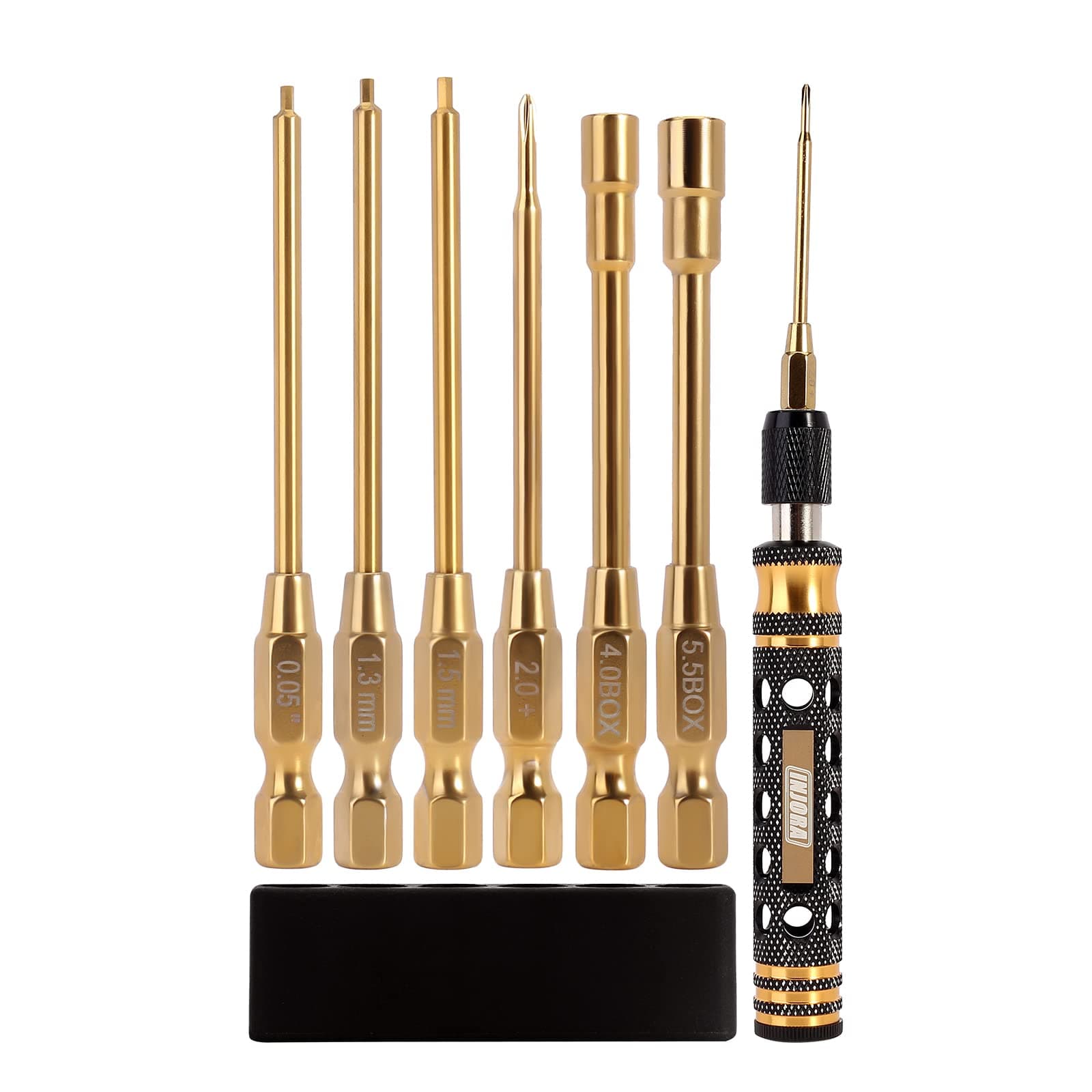 INJORA RC Tool Kit 6 in 1 Screwdriver Quick Change Allen Key Hexagon Screwdrivers for SCX24 Gladiator Bronco C10 JLU Deadbolt FMS FCX24 Micro Crawler Car