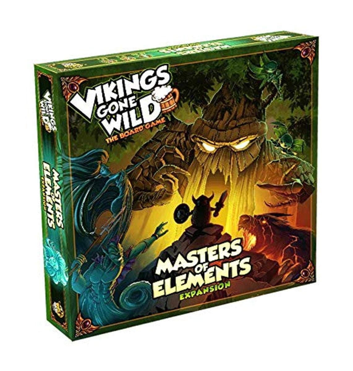 Vikings Gone Wild Masters of Elements EXPANSION - Unleash Exciting Elements and Artifacts to Shape Your Epic Saga! Strategy Game, Ages 10+, 2-4 Players, 45-70 Minute Playtime, Made by Lucky Duck Games