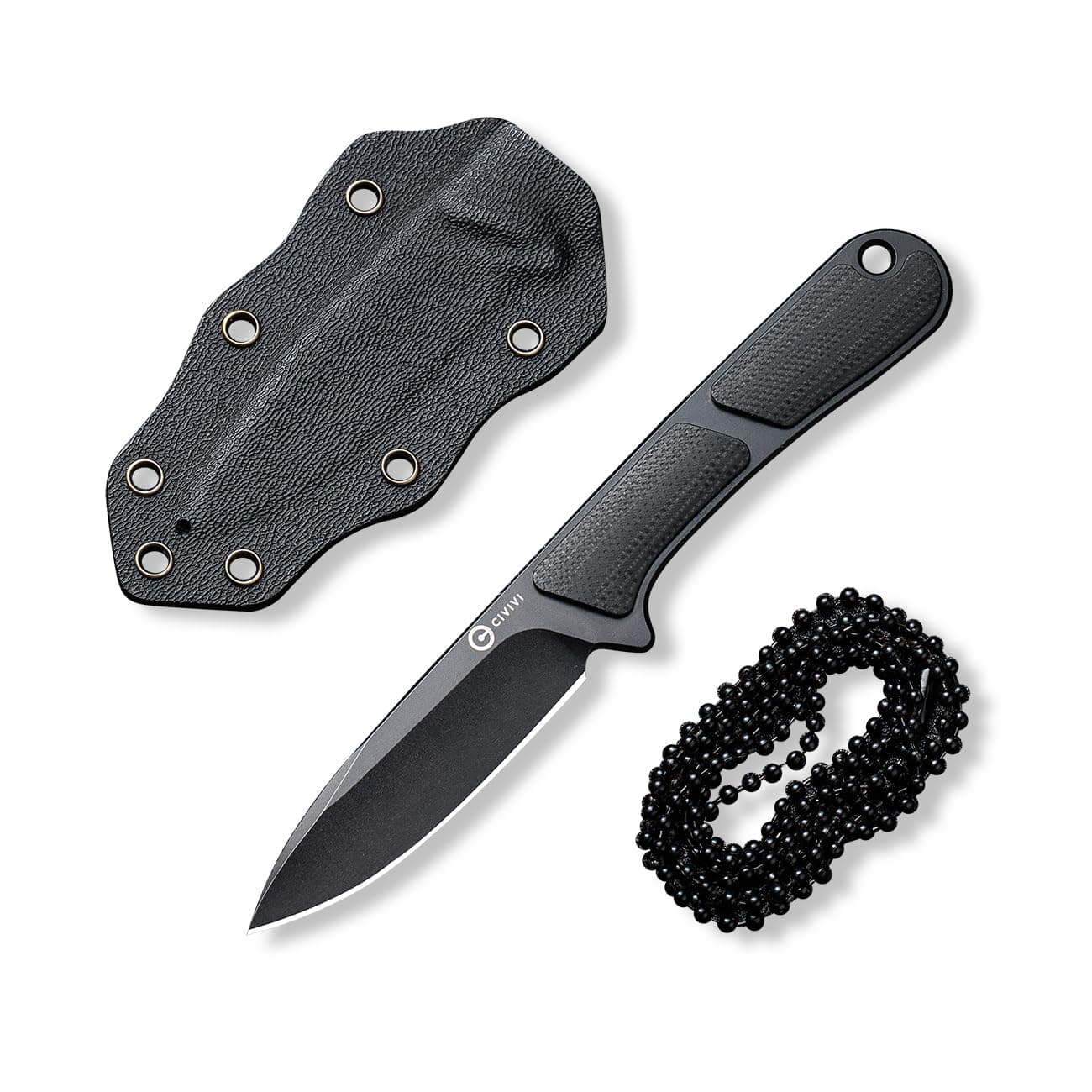 - CIVIVI Mini Elementum Fixed Blade Knife with a Kydex Sheath and a Chain for EDC Neck Carry, Small Skeletonized Full Tang Knife with 2.24" Nitro-V Blade G10 Handle C23010-1