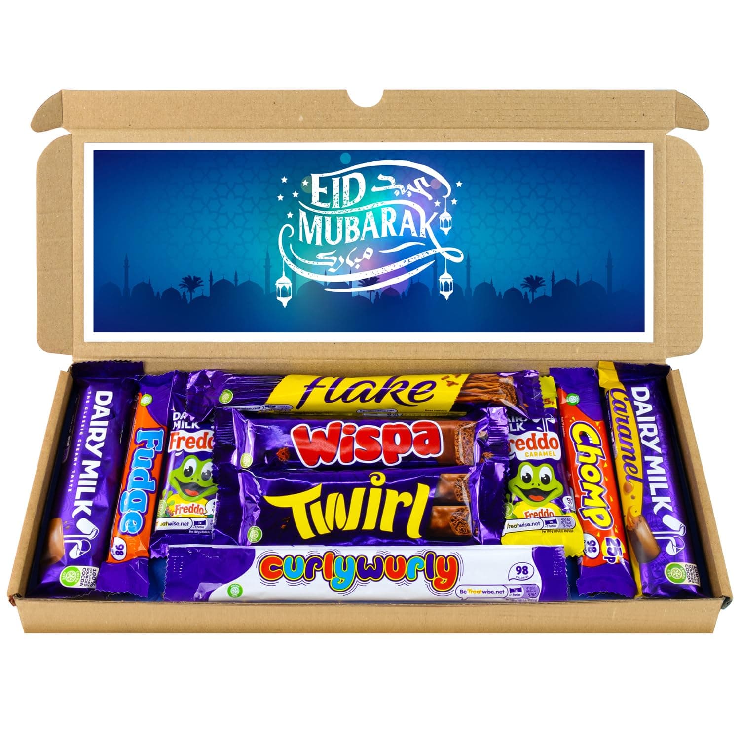 Eid Mubarak Selection Box Chocolate Hamper | Letter Box Gift | 10 Fullsize Dairy Milk Chocolate bars | Ideal Eid Gifts For Kids, Men, Women