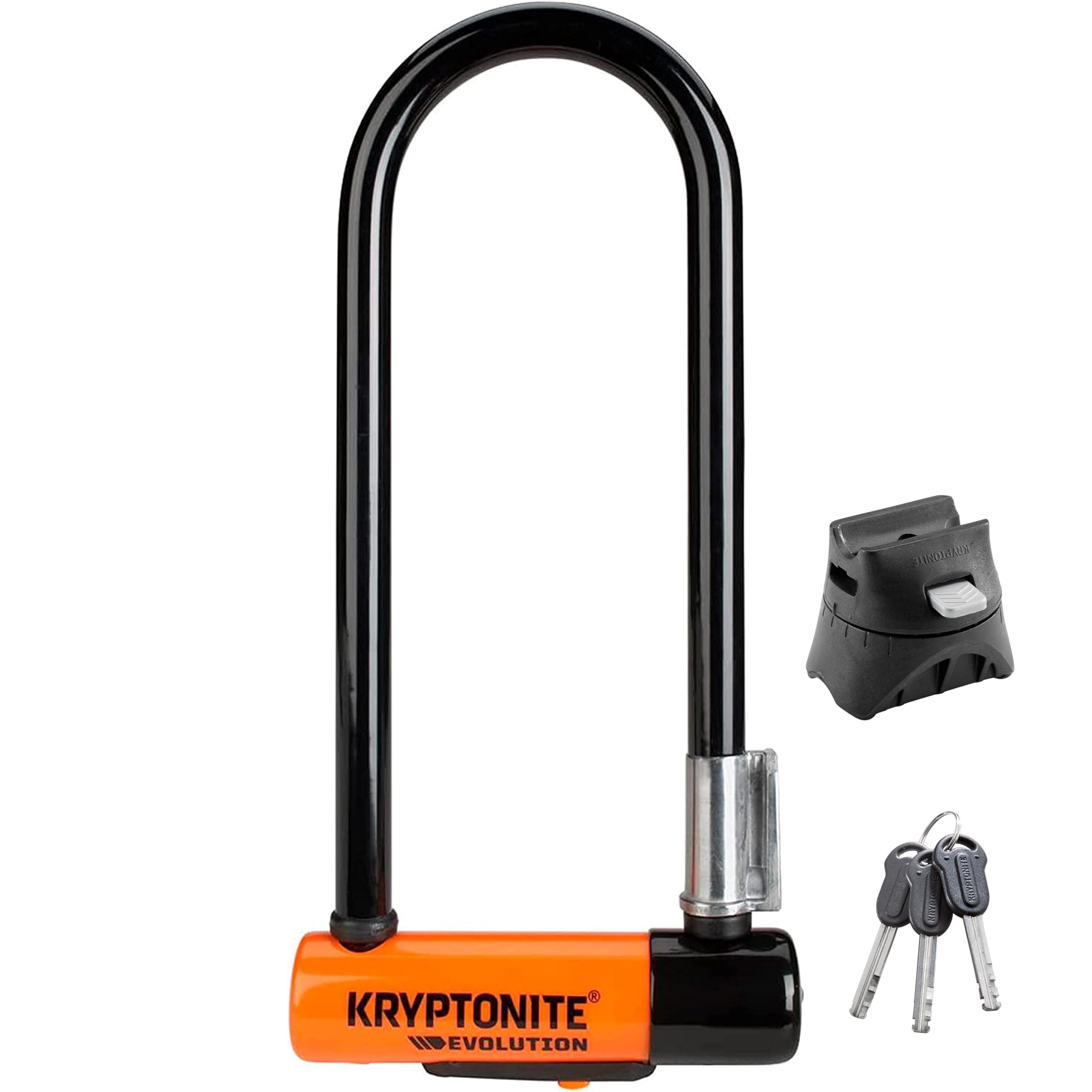 Evolution Mini-9 Bike U-Lock, Heavy Duty Anti-Theft Sold Secure Gold Bicycle U Lock, 14mm Shackle with Mounting Bracket and Keys, High Security Lock for E-Bike Scooter Road Mountain Bikes